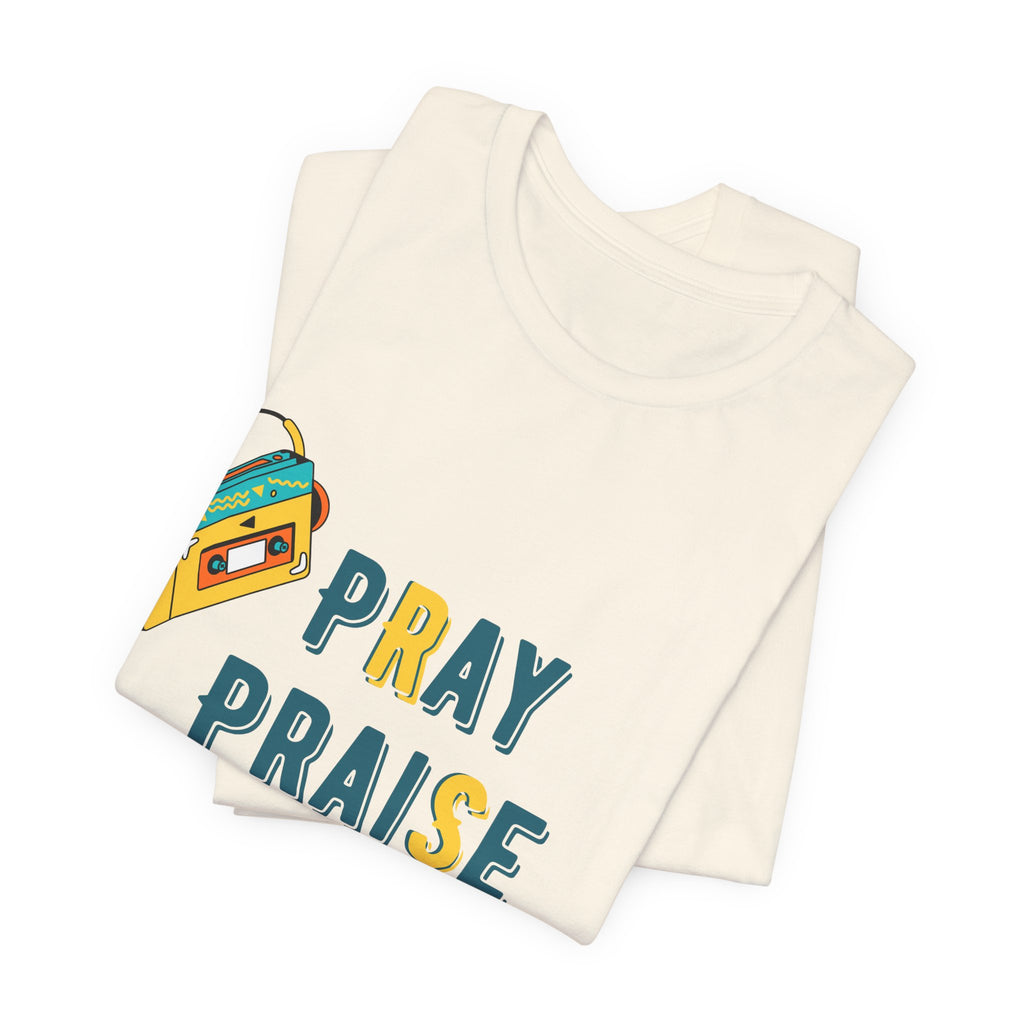 Men's Pray Praise Repeat T-Shirt — Vintage Boombox Christian Tee