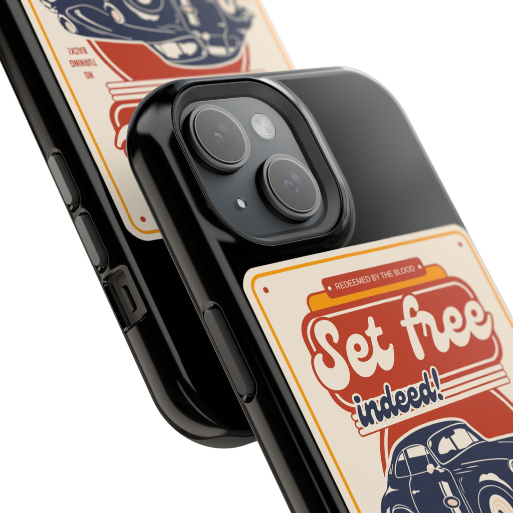 Men's 'Set free indeed' Vintage Graphic Phone Case — Magnetic Impact-Resistant