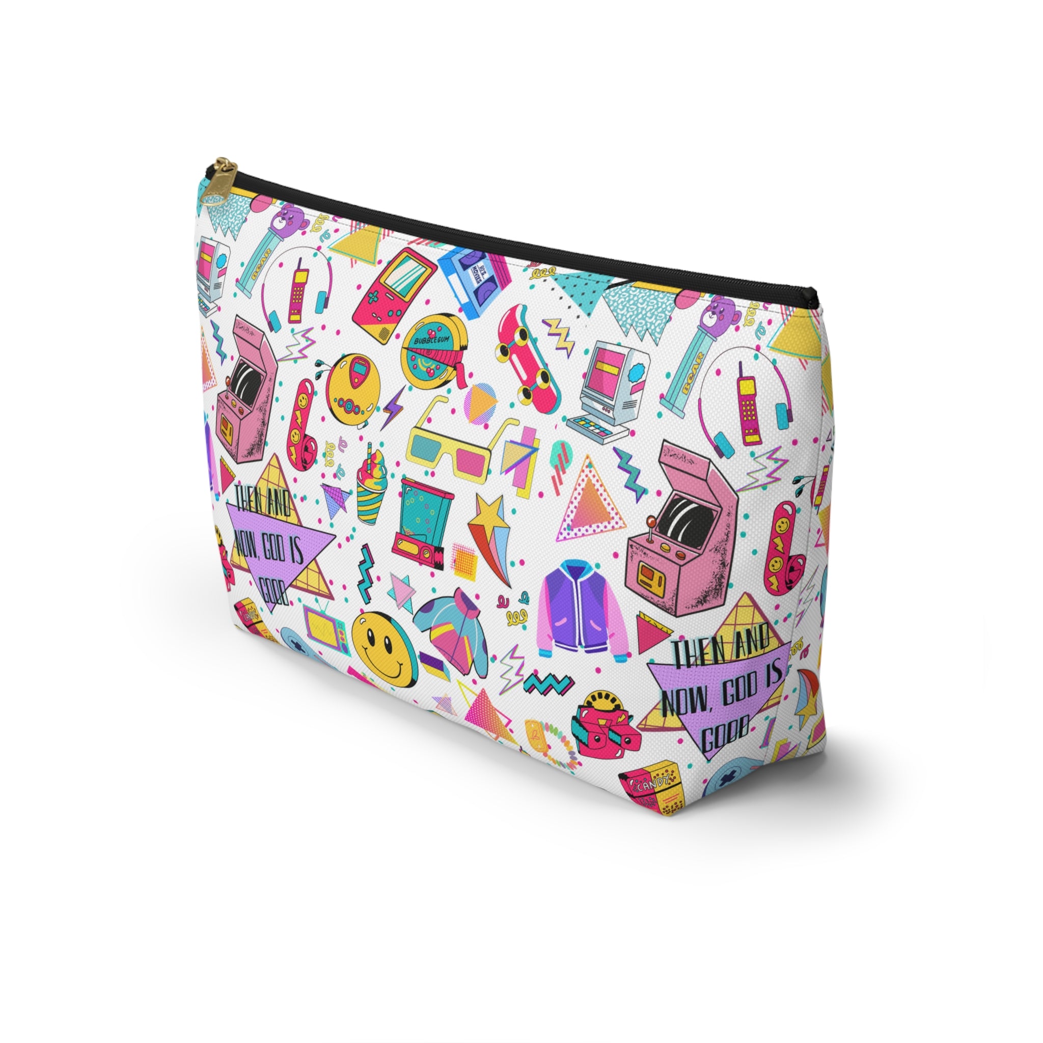 "Then and now God is good" Accessory Pouch — 80's & 90's nostalgia Graphic Bag