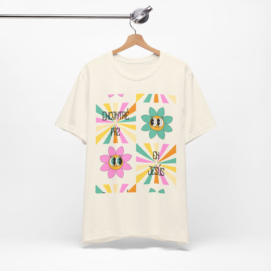 Woman's Spanish "Encontré paz en Jesús"- Camisa Retro Español