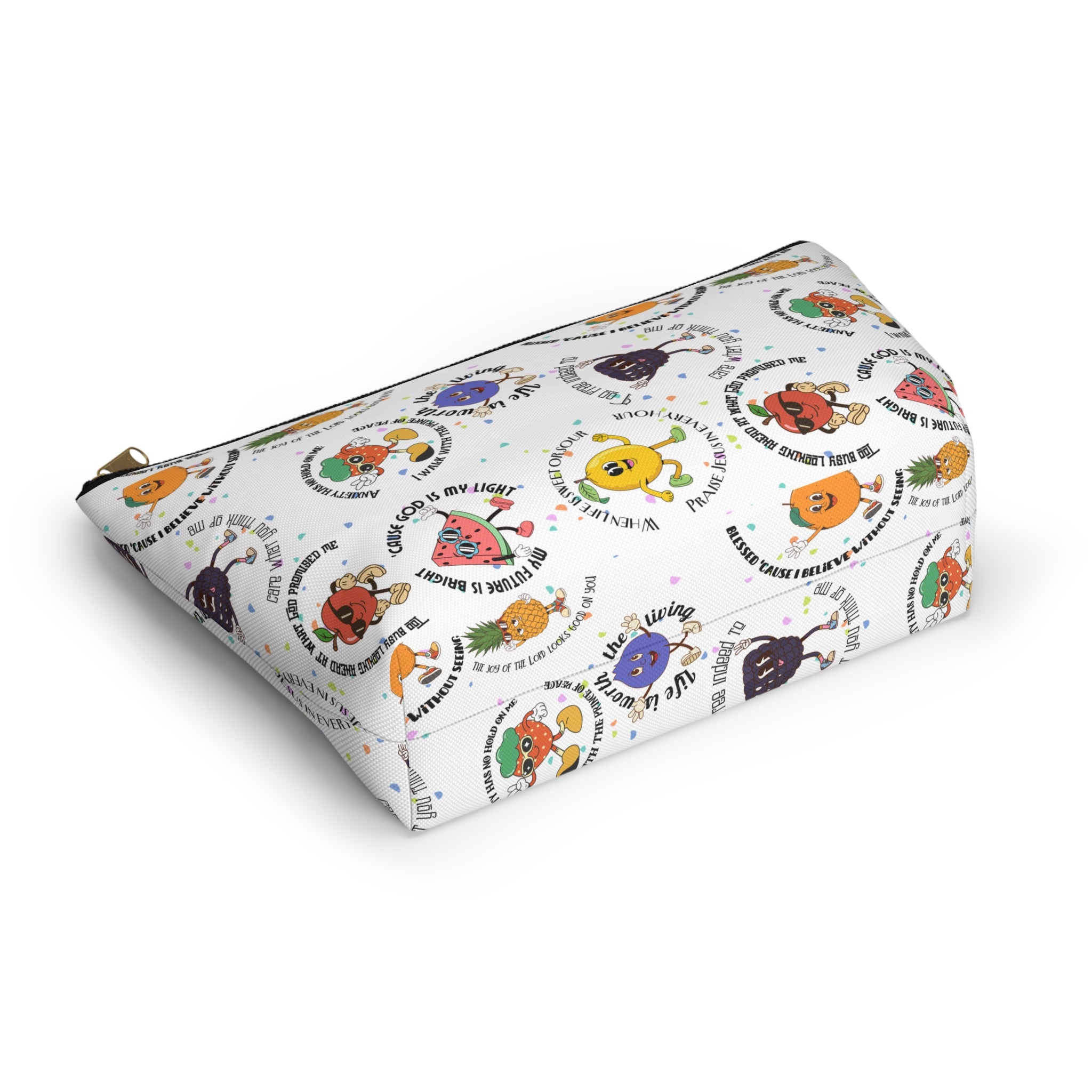 Fruitful Quotes Accessory Pouch — T-Bottom Bag