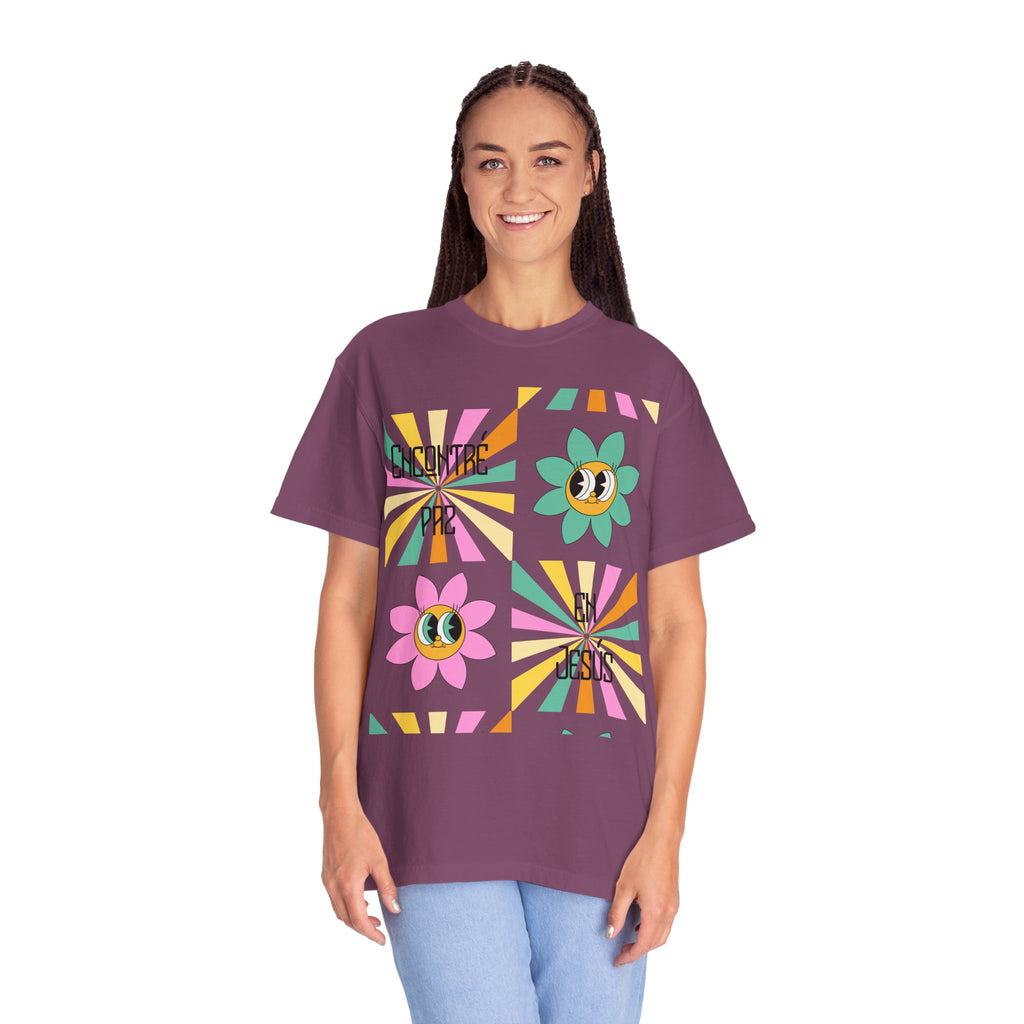 Woman's Spanish "Encontré paz en Jesús"- Camisa Retro Español