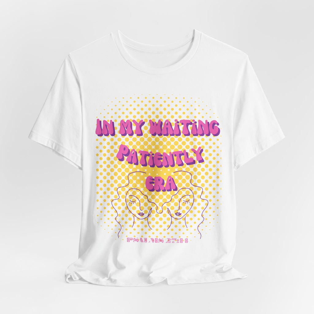 Women's 'In my Waiting Patiently Era' Tee - Yellow Graphic Jersey Short Sleeve