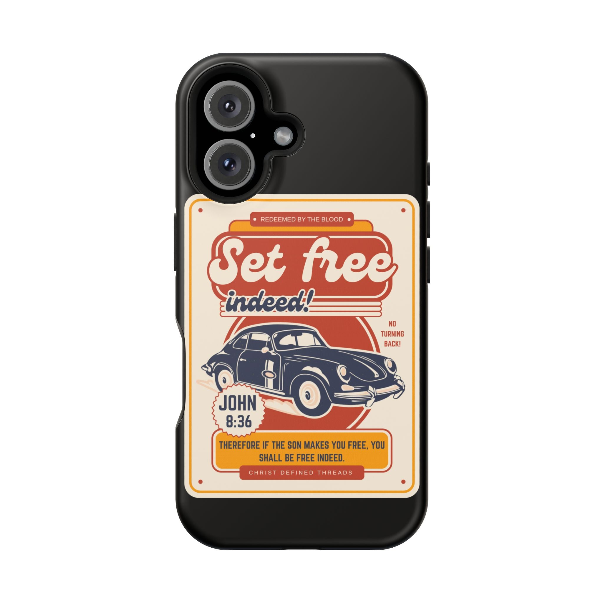 Men's 'Set free indeed' Vintage Graphic Phone Case — Magnetic Impact-Resistant
