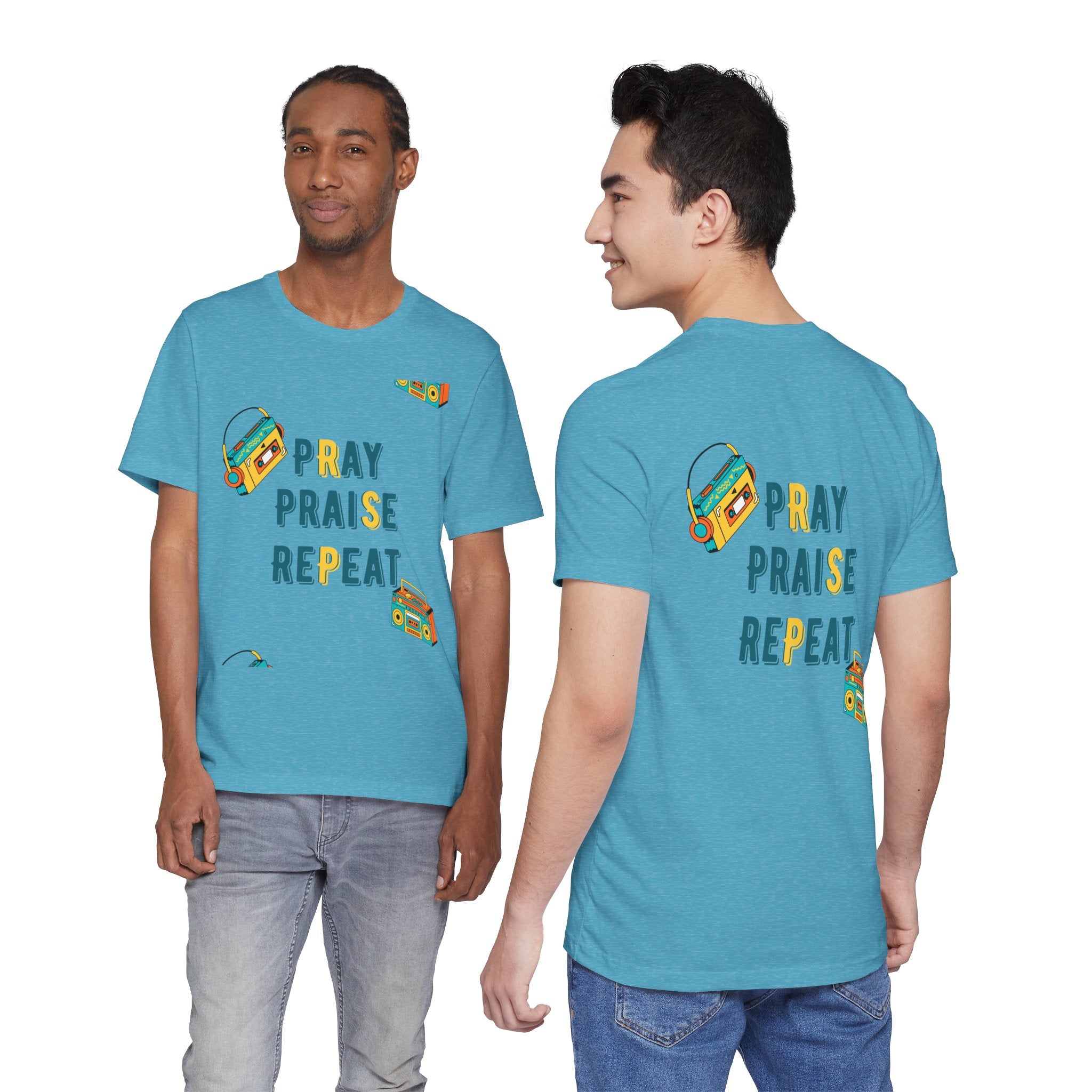Pray Praise Repeat T-Shirt — Vintage Boombox Christian Tee