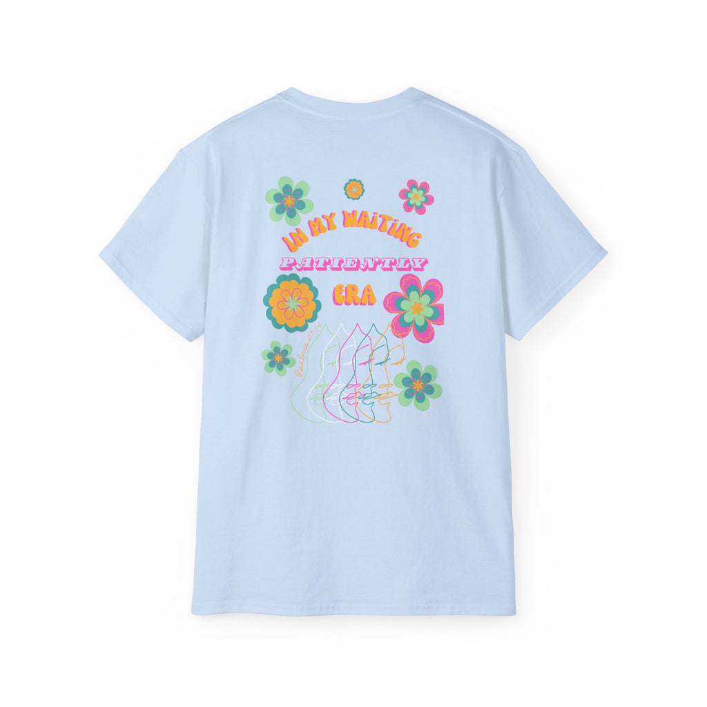 Retro Floral "In My Waiting Patiently Era" Ladies' V-Neck T-Shirt