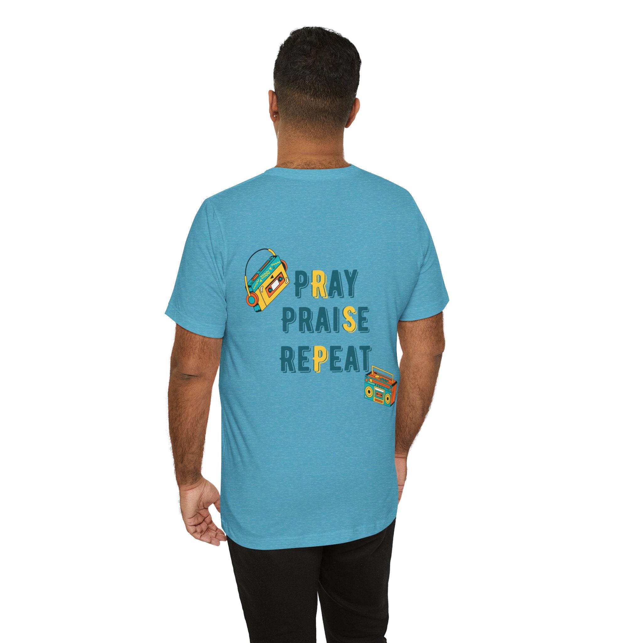 Pray Praise Repeat T-Shirt — Vintage Boombox Christian Tee