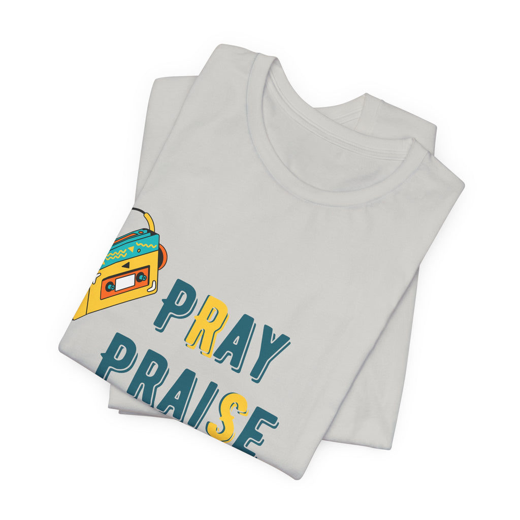 Men's Pray Praise Repeat T-Shirt — Vintage Boombox Christian Tee
