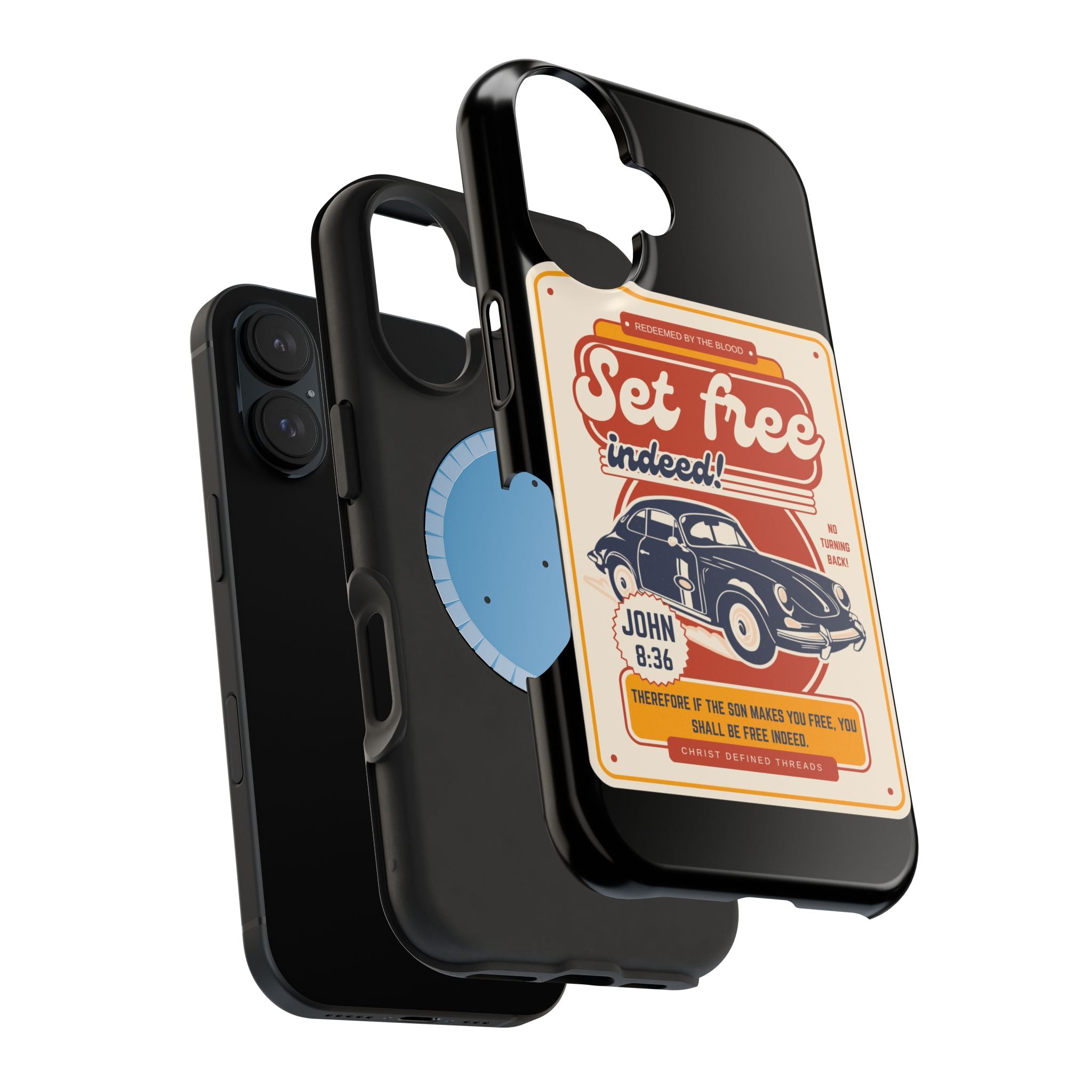 Men's 'Set free indeed' Vintage Graphic Phone Case — Magnetic Impact-Resistant