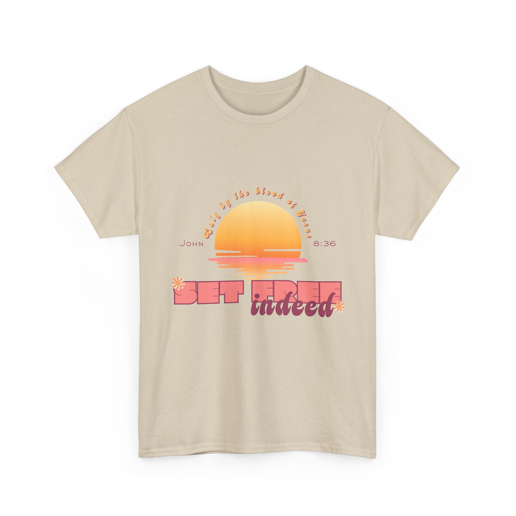 Women's 'Set free indeed' John 8:36- Heavy Cotton Tee