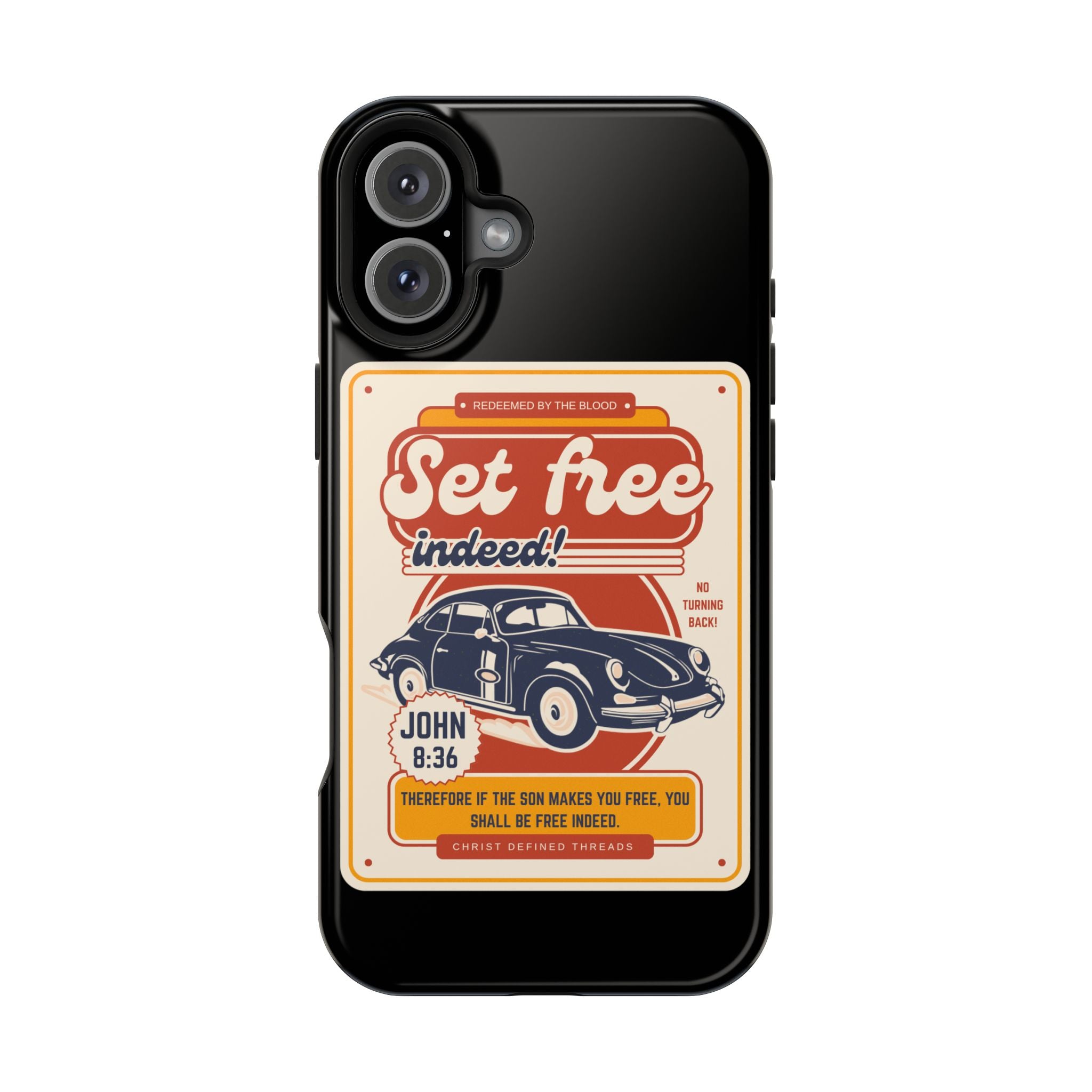 Men's 'Set free indeed' Vintage Graphic Phone Case — Magnetic Impact-Resistant