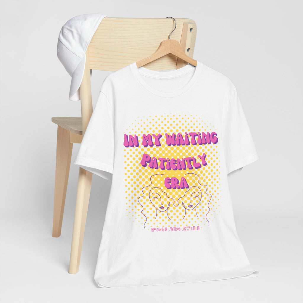 Women's 'In my Waiting Patiently Era' Tee - Yellow Graphic Jersey Short Sleeve