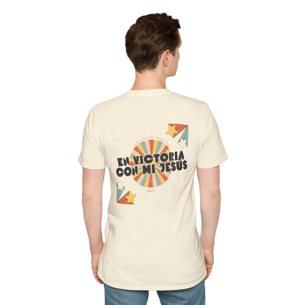 Camisa “En Victoria con mi Jesús” Varones Estilo Retro Sunrise