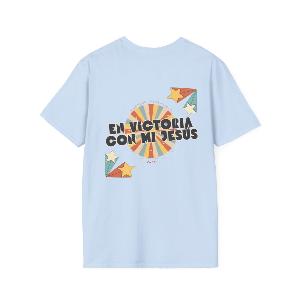 Camisa “En Victoria con mi Jesús” Varones Estilo Retro Sunrise
