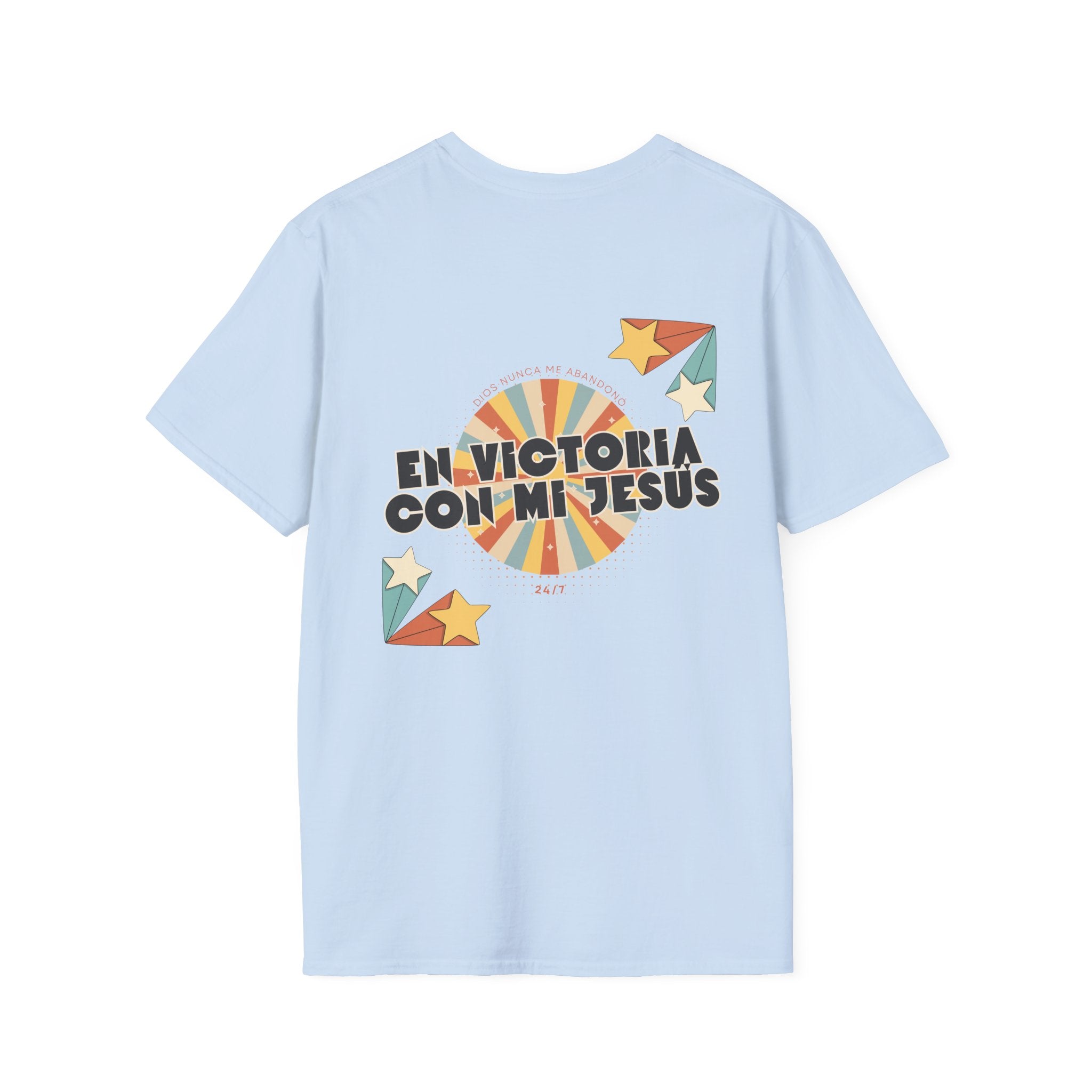 Camisa “En Victoria con mi Jesús” Varones Estilo Retro Sunrise