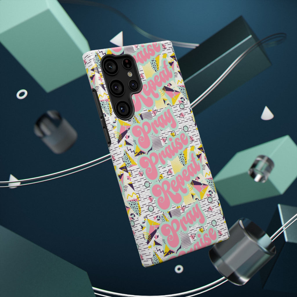 Retro Pray Praise Repeat Women's  Phone Case- Impact-Resistant Cases