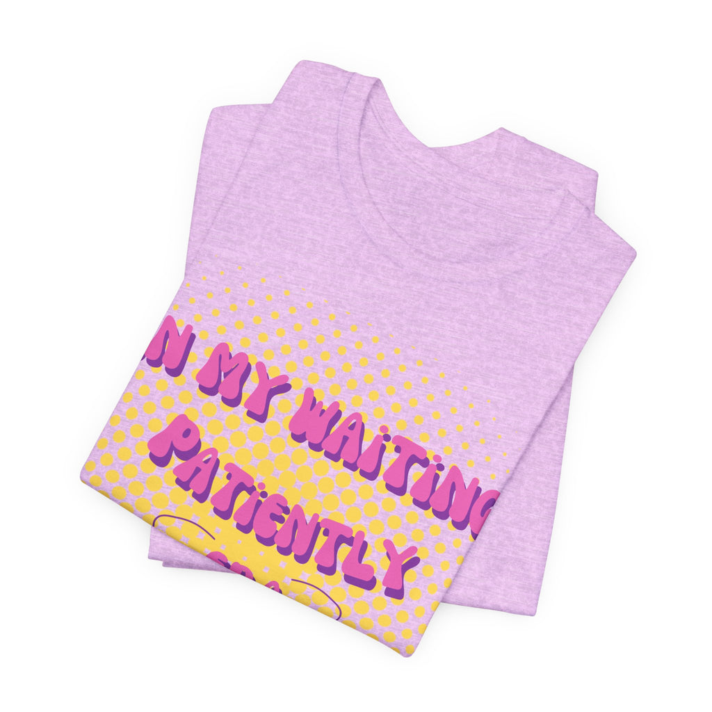Women's 'In my Waiting Patiently Era' Tee - Yellow Graphic Jersey Short Sleeve