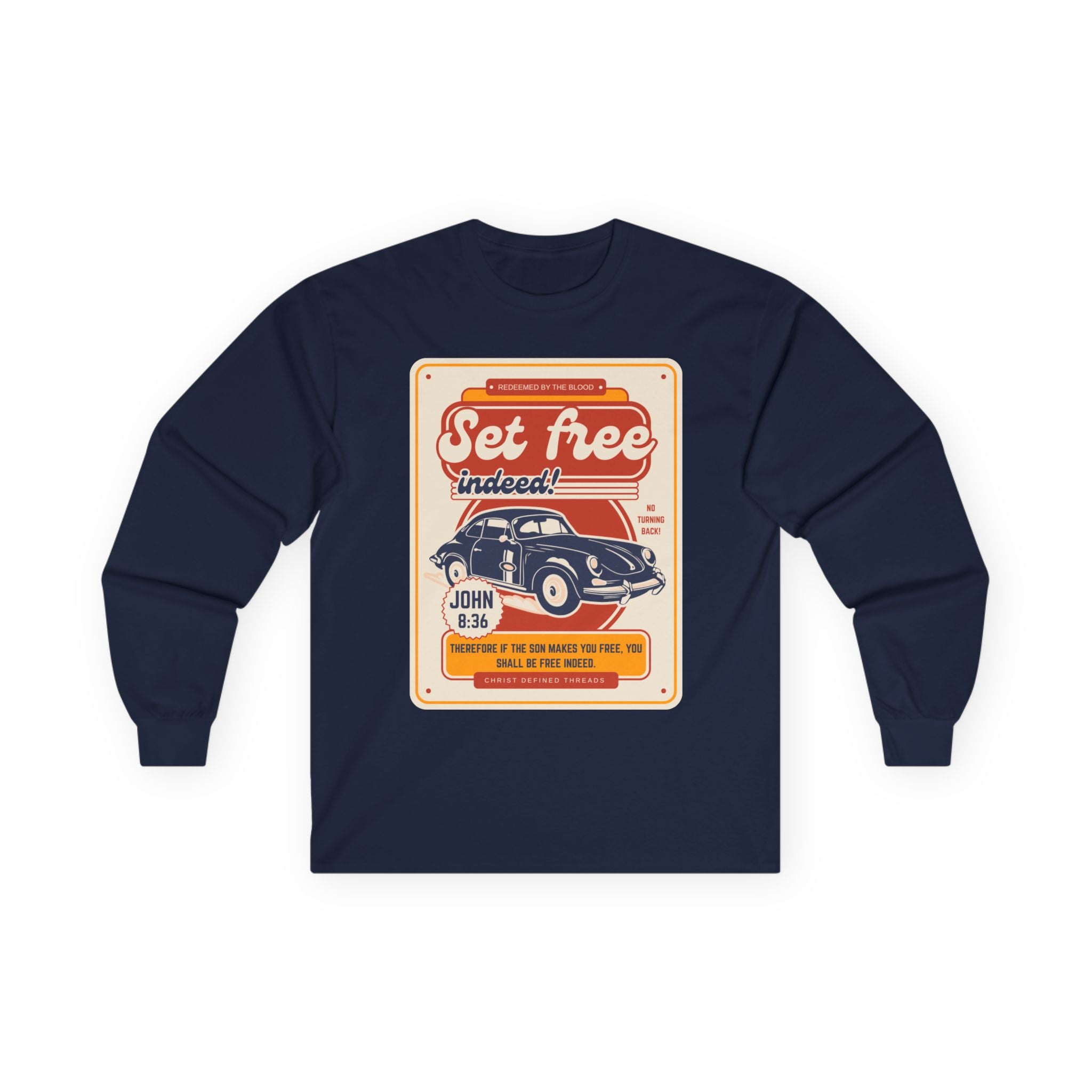 Men's 'Set free indeed' - Ultra Cotton Long Sleeve Tee