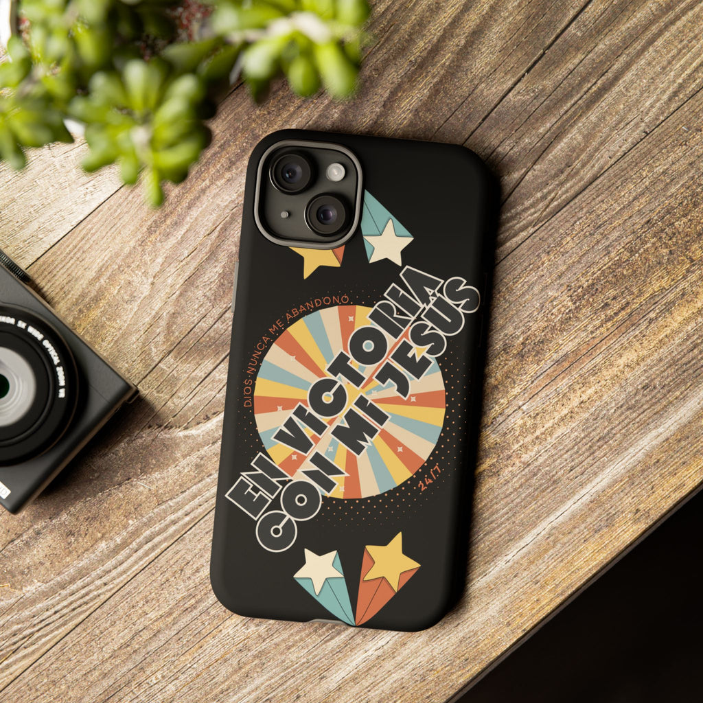 'En Victoria Con Jesús' Retro Protección de telefono