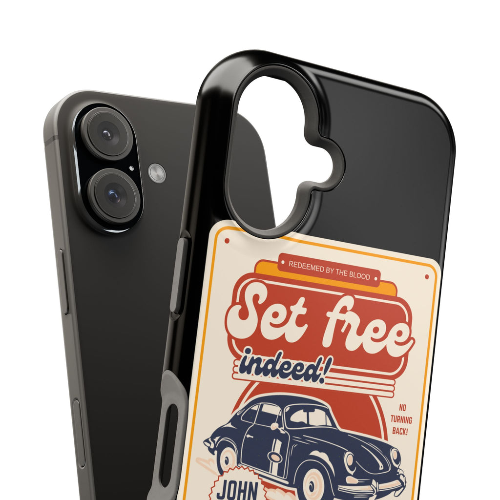 Men's 'Set free indeed' Vintage Graphic Phone Case — Magnetic Impact-Resistant