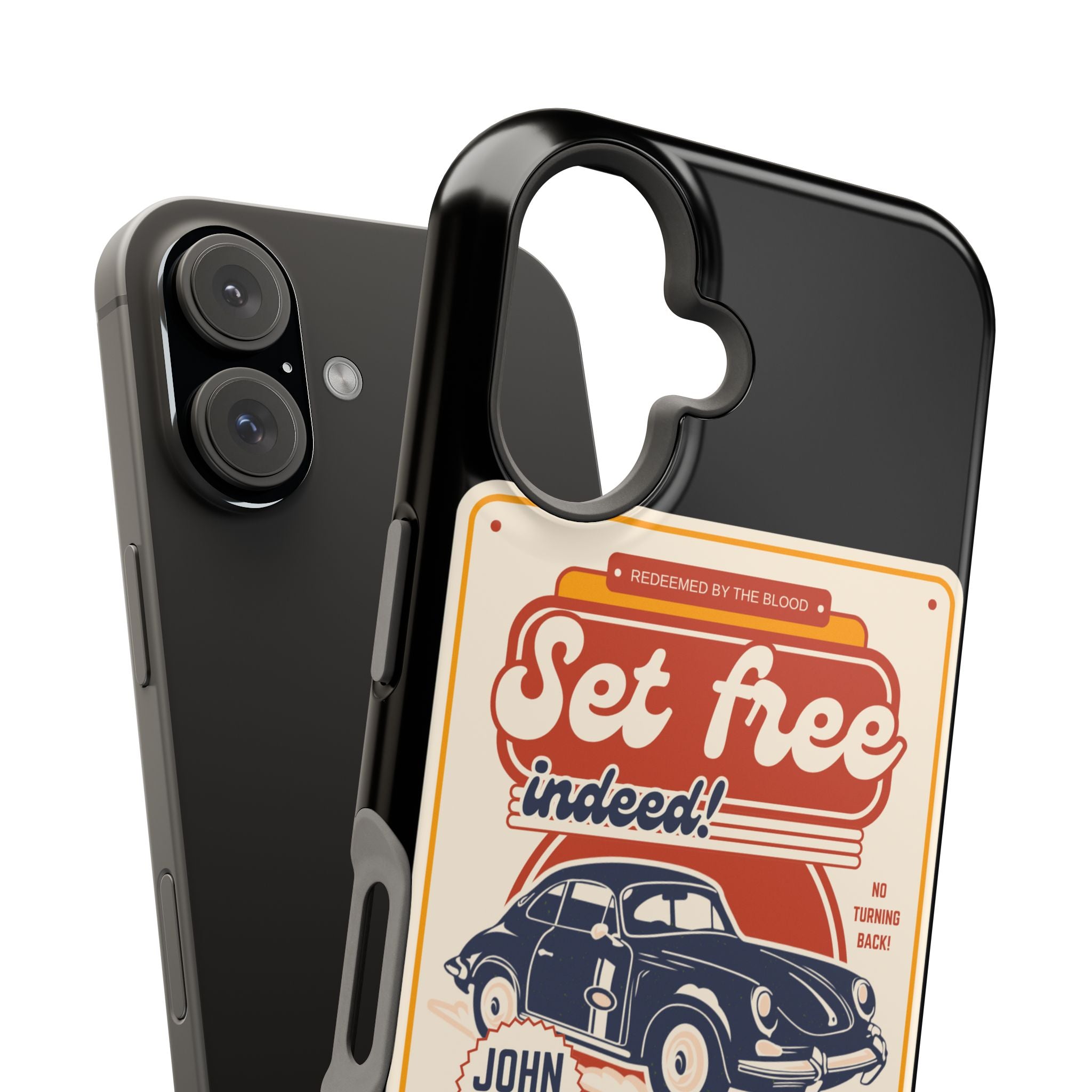 Men's 'Set free indeed' Vintage Graphic Phone Case — Magnetic Impact-Resistant