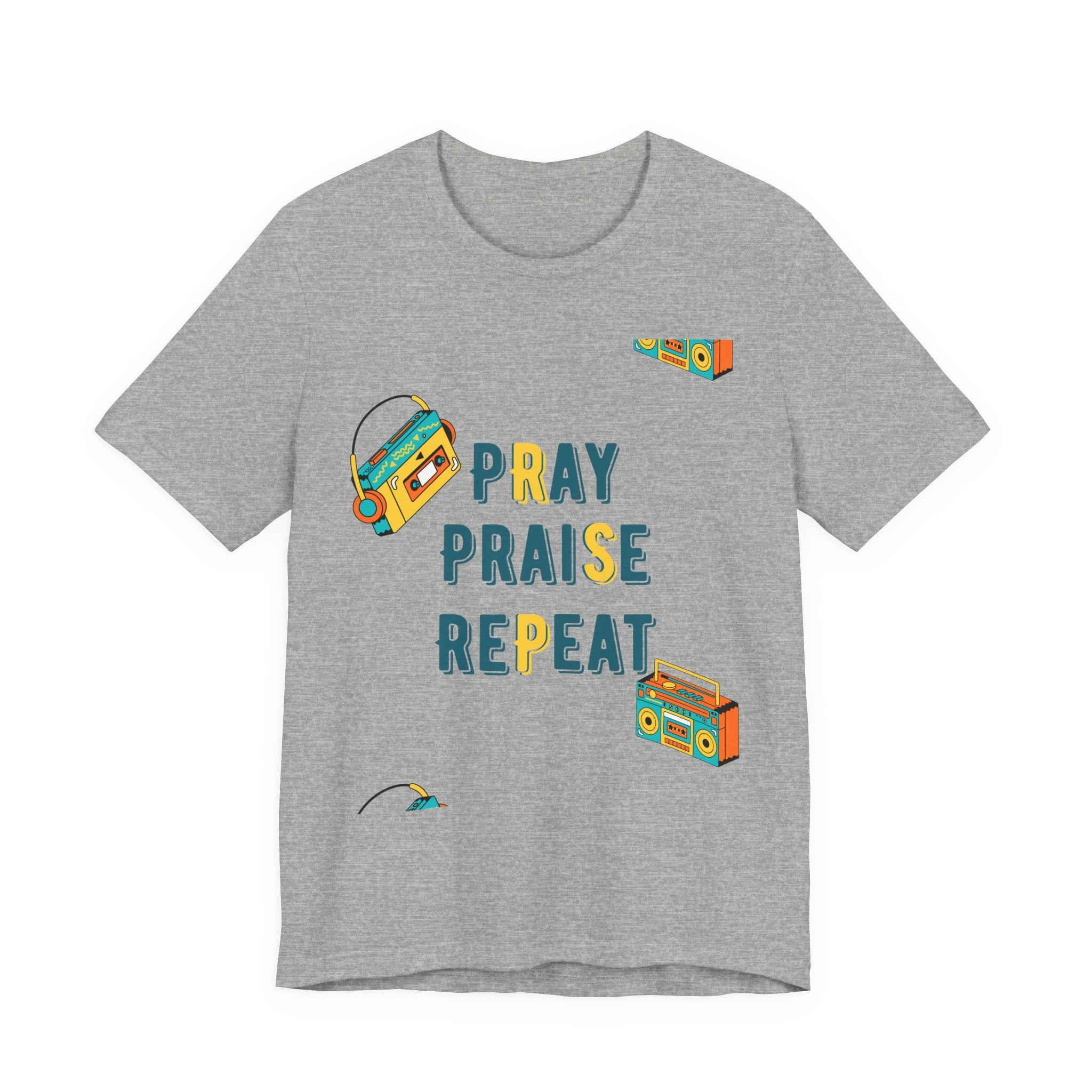 Pray Praise Repeat T-Shirt — Vintage Boombox Christian Tee
