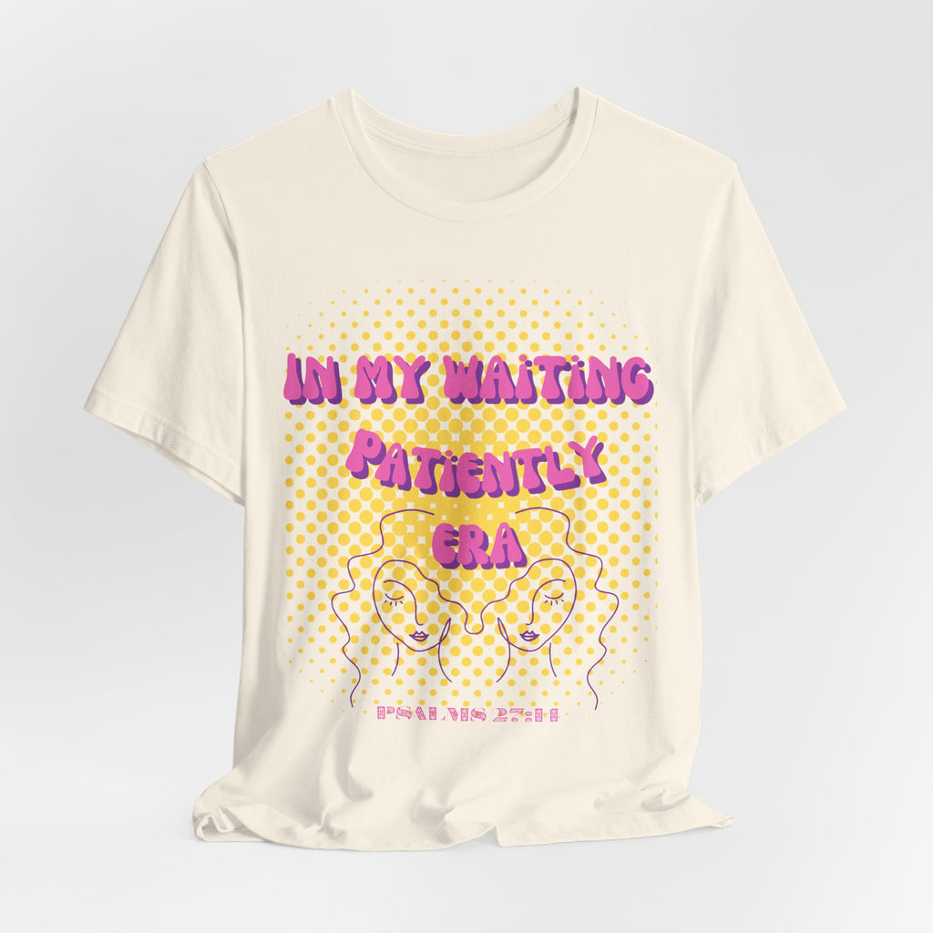 Women's 'In my Waiting Patiently Era' Tee - Yellow Graphic Jersey Short Sleeve