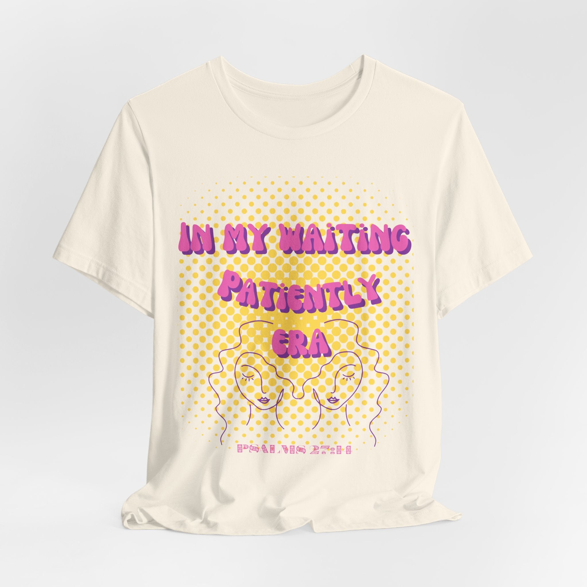 Women's 'In my Waiting Patiently Era' Tee - Yellow Graphic Jersey Short Sleeve