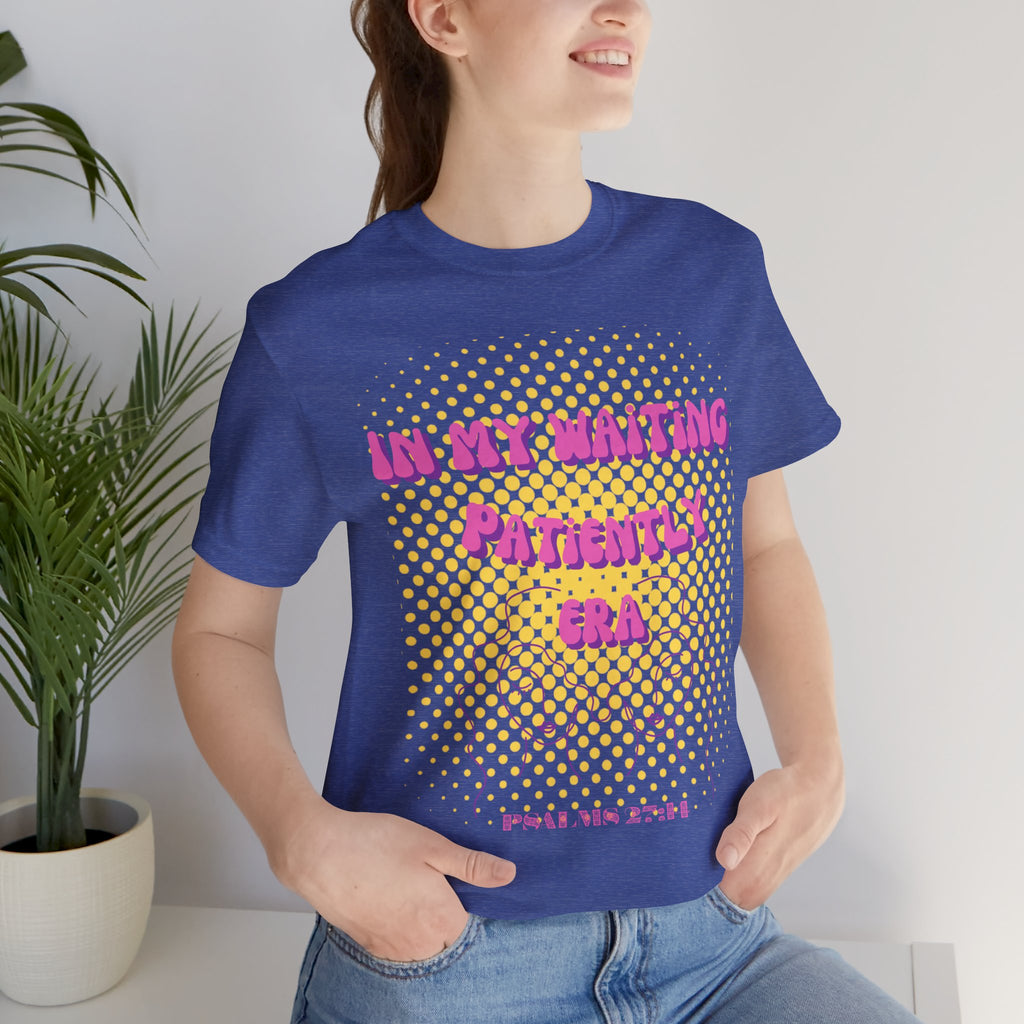 Women's 'In my Waiting Patiently Era' Tee - Yellow Graphic Jersey Short Sleeve