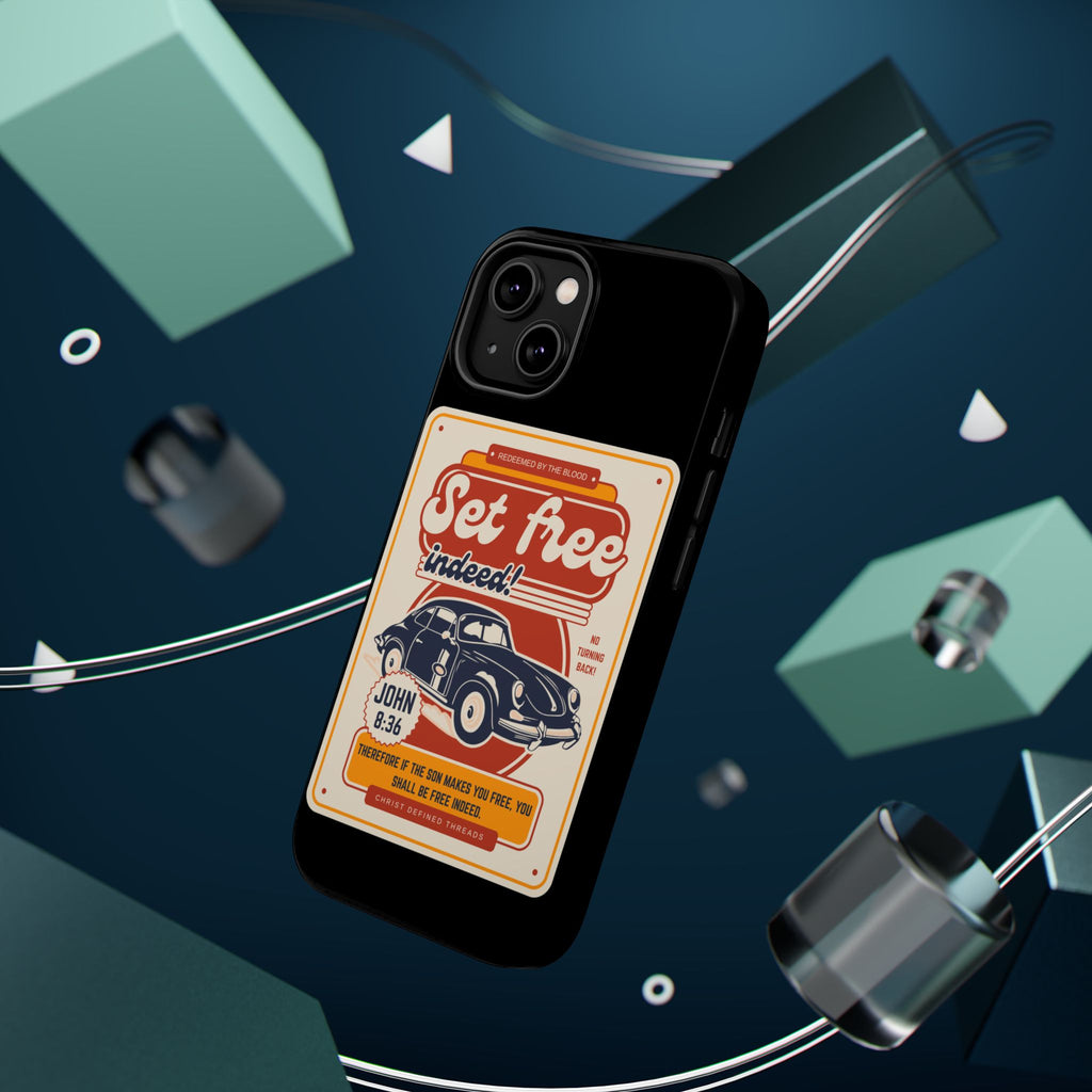 Men's 'Set free indeed' Vintage Graphic Phone Case — Magnetic Impact-Resistant