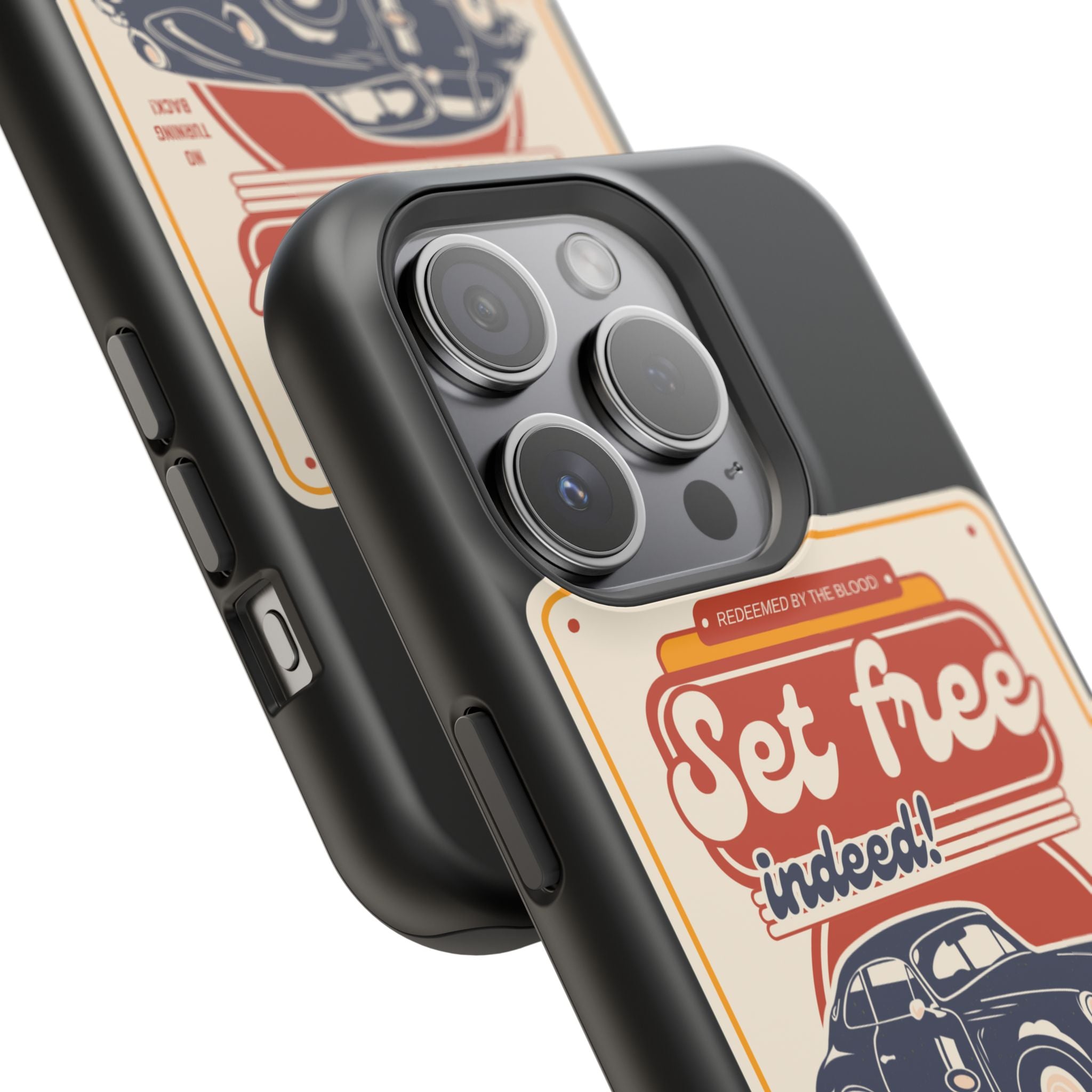Men's 'Set free indeed' Vintage Graphic Phone Case — Magnetic Impact-Resistant