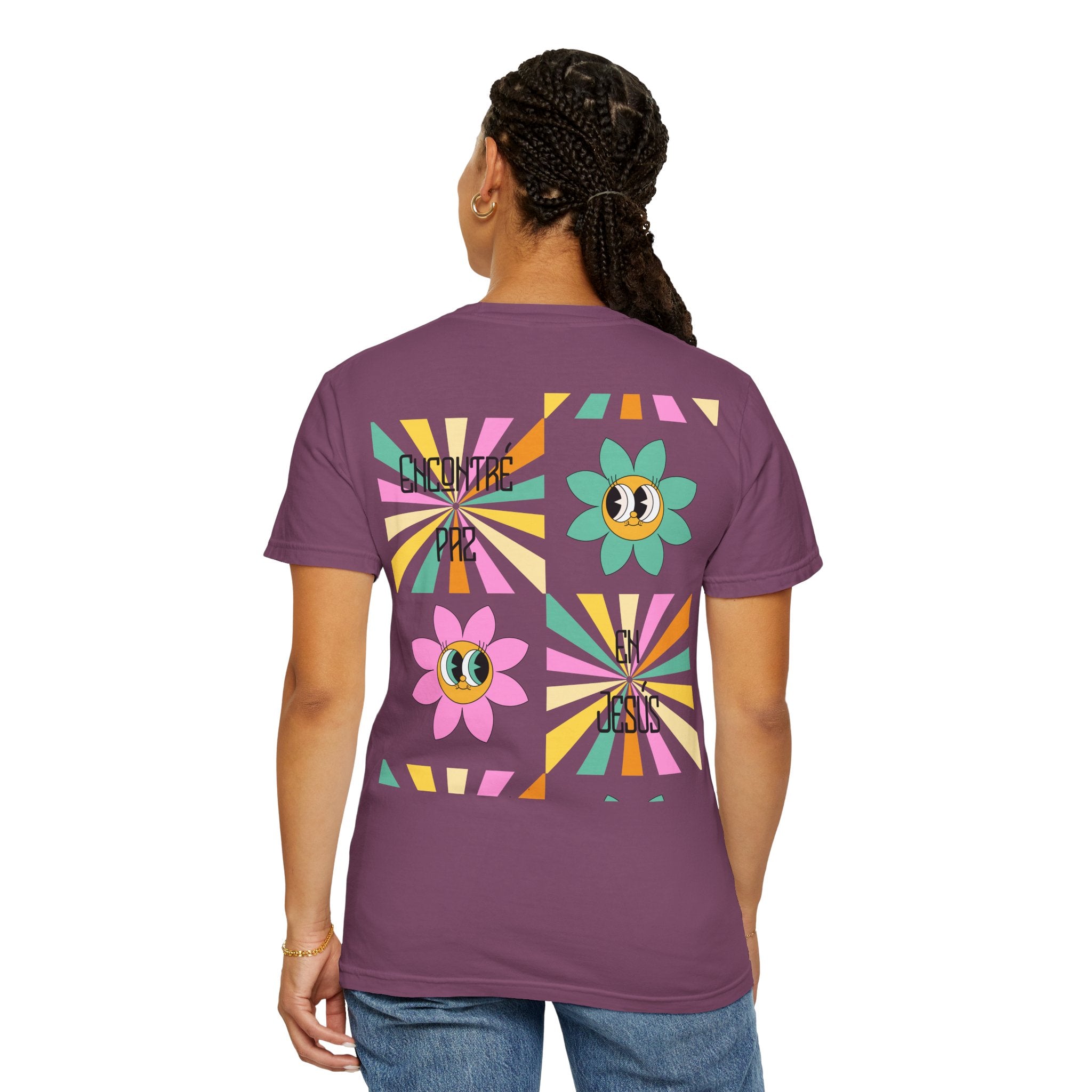 Woman's Spanish "Encontré paz en Jesús"- Camisa Retro Español