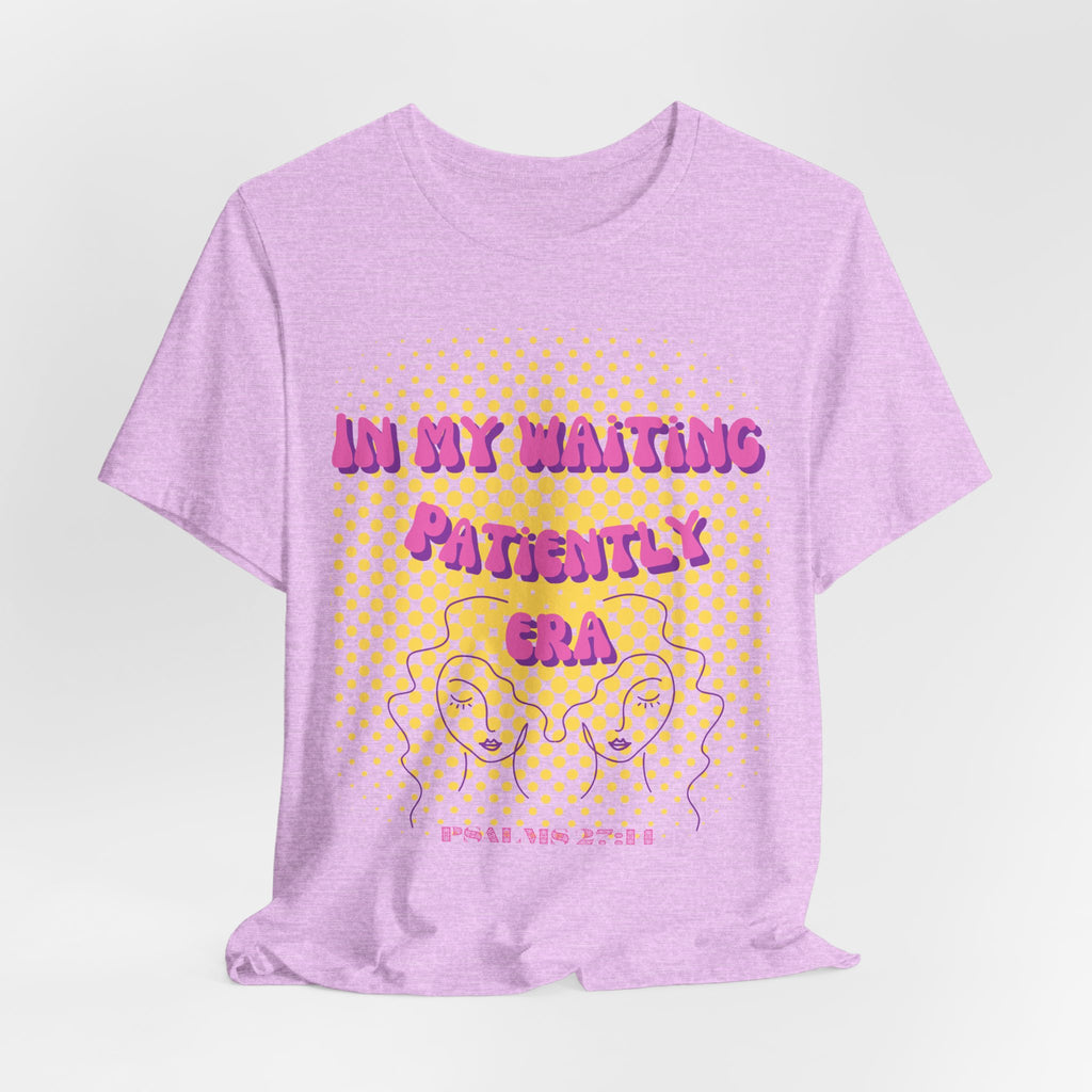 Women's 'In my Waiting Patiently Era' Tee - Yellow Graphic Jersey Short Sleeve