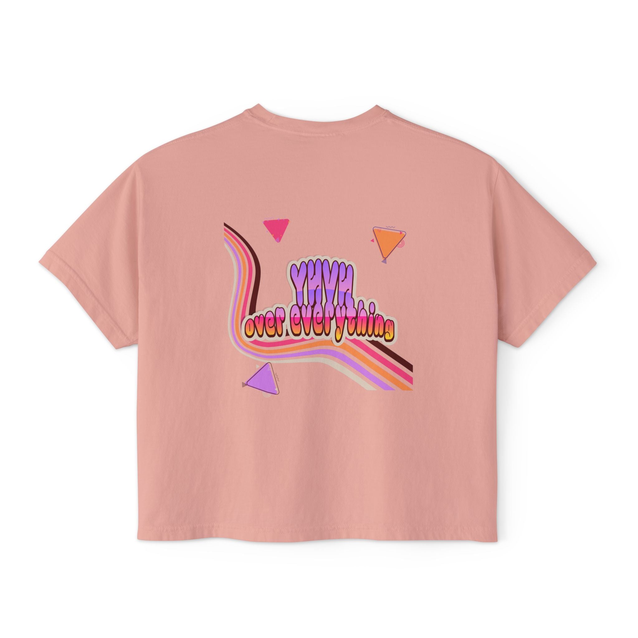 Retro 'YHVH over everything' Boxy Tee — Women's 90s Vibe Graphic T-Shirt
