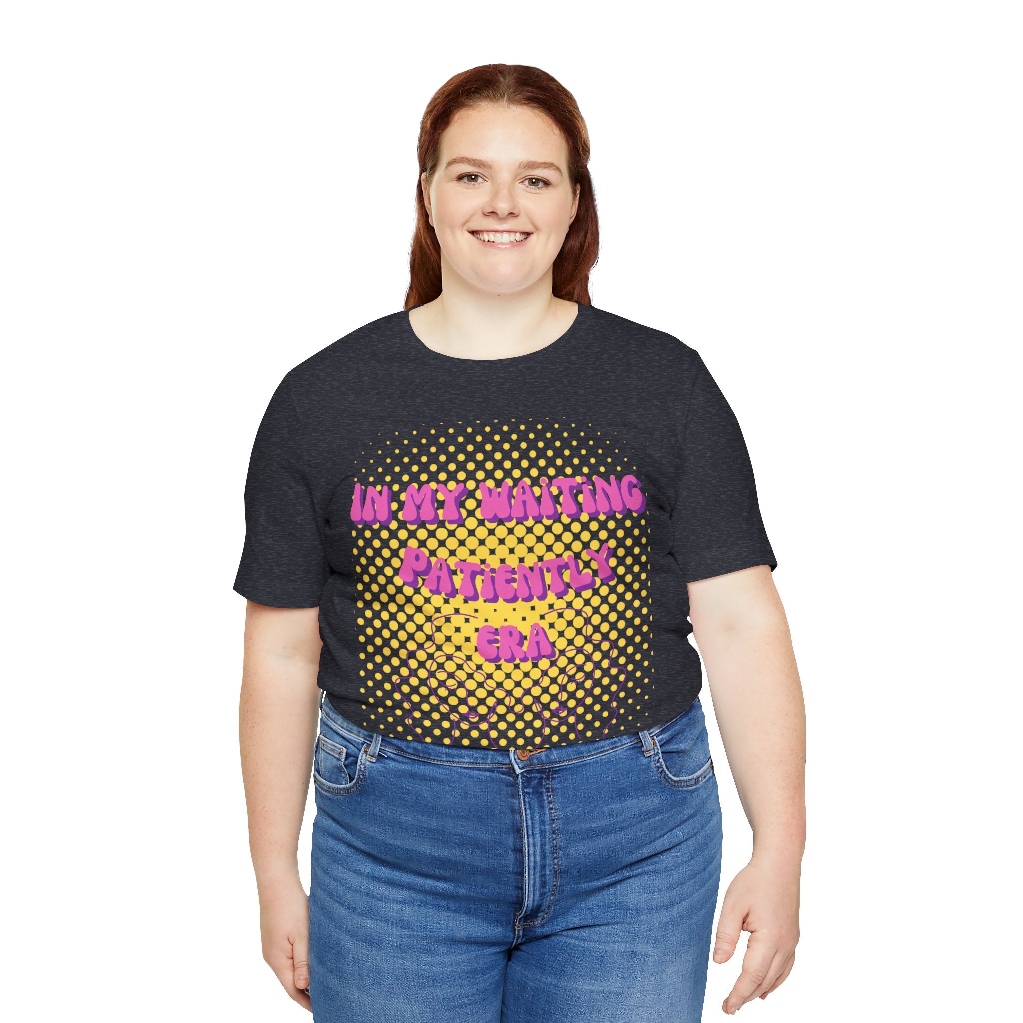 Women's 'In my Waiting Patiently Era' Tee - Yellow Graphic Jersey Short Sleeve