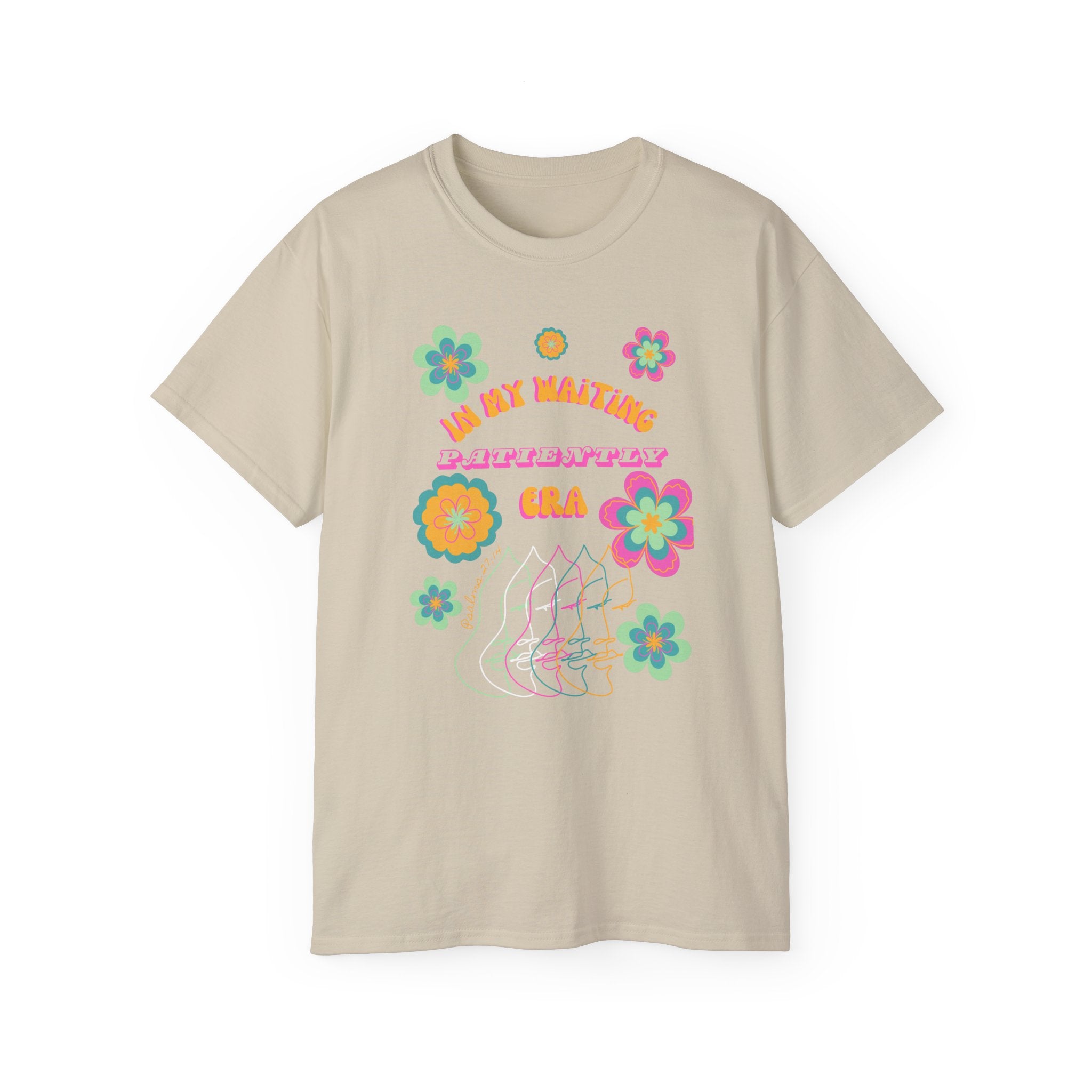 Retro Floral "In My Waiting Patiently Era" Ladies' V-Neck T-Shirt