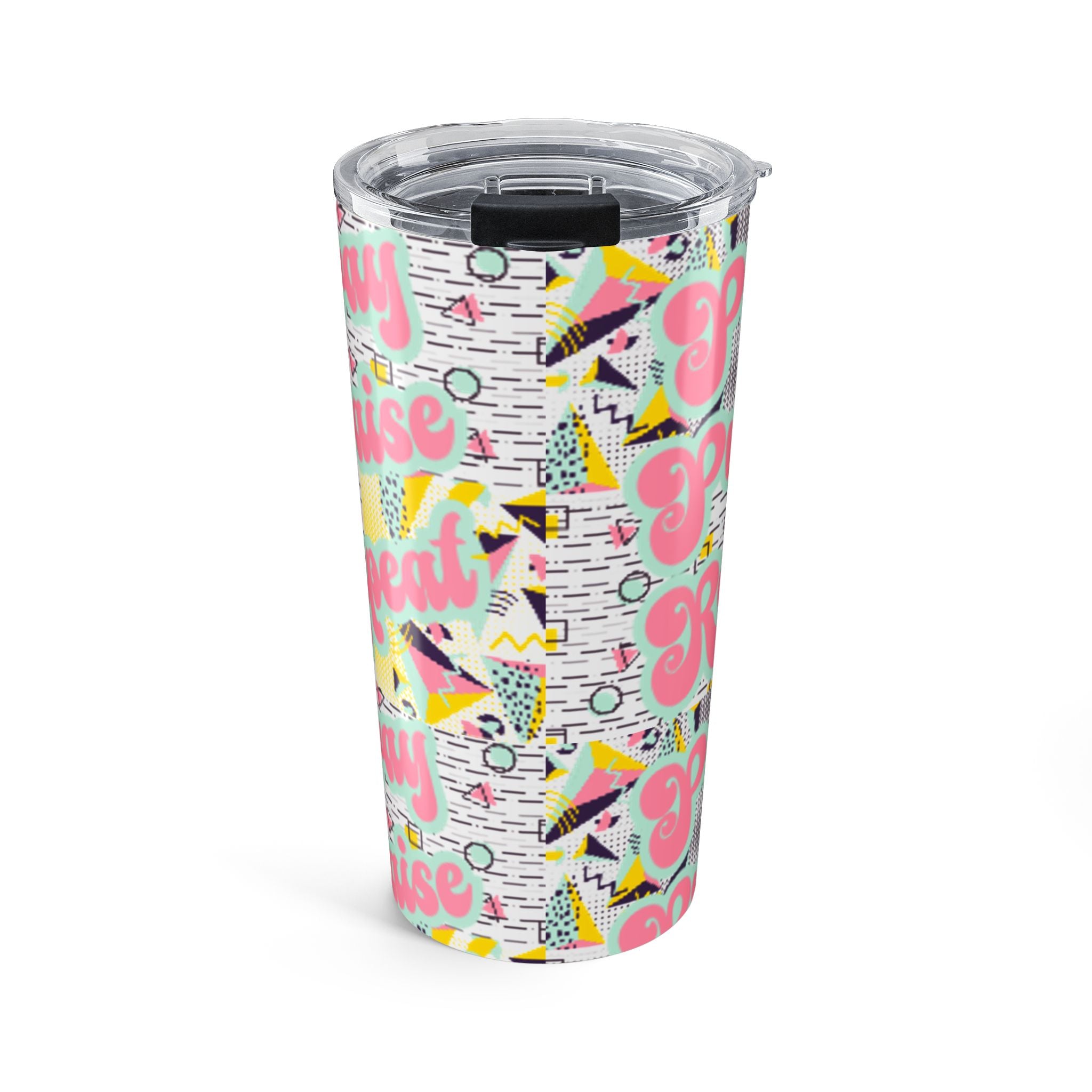 20oz Retro Pray Praise Repeat Tumbler - Girly Vaporwave Travel Cup
