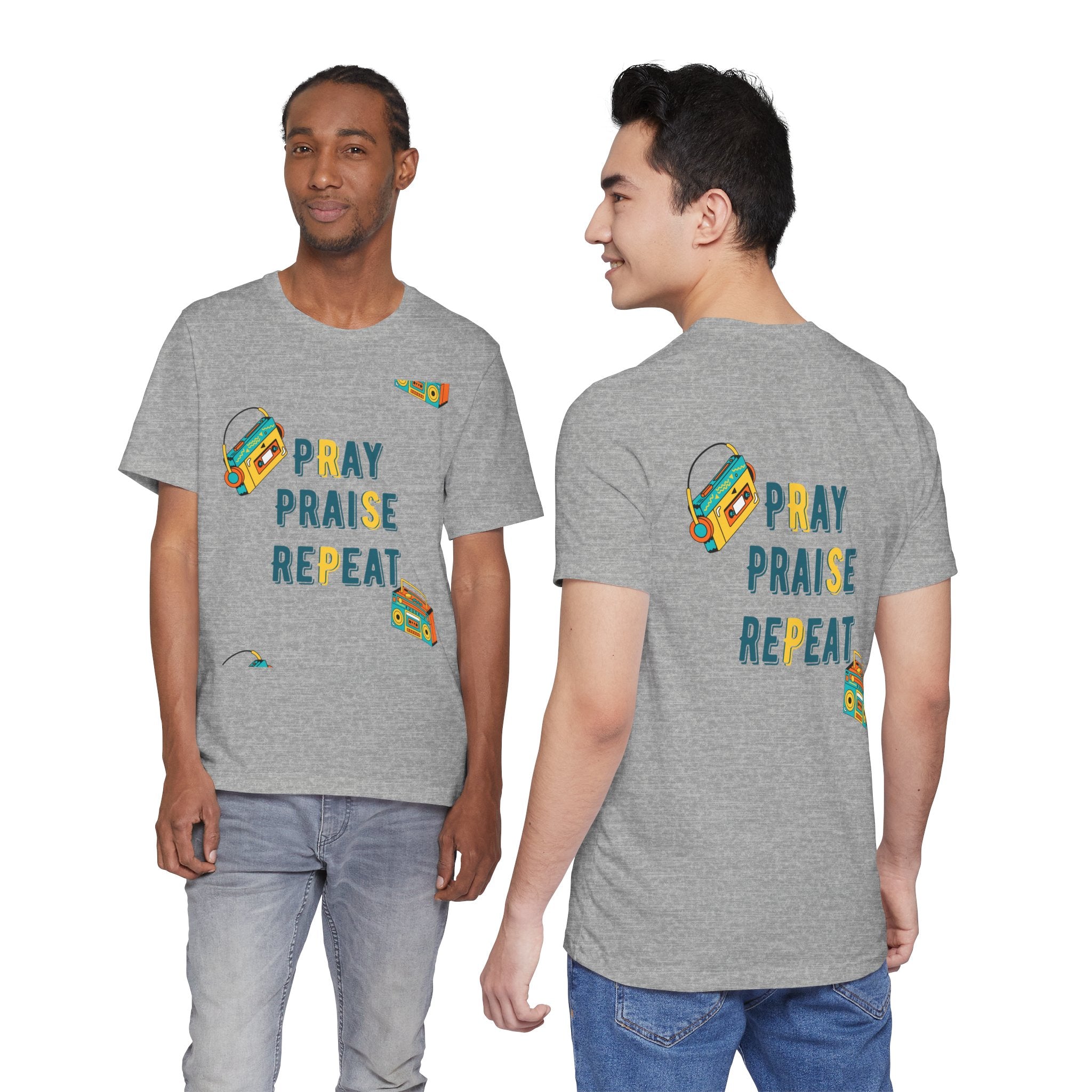 Pray Praise Repeat T-Shirt — Vintage Boombox Christian Tee