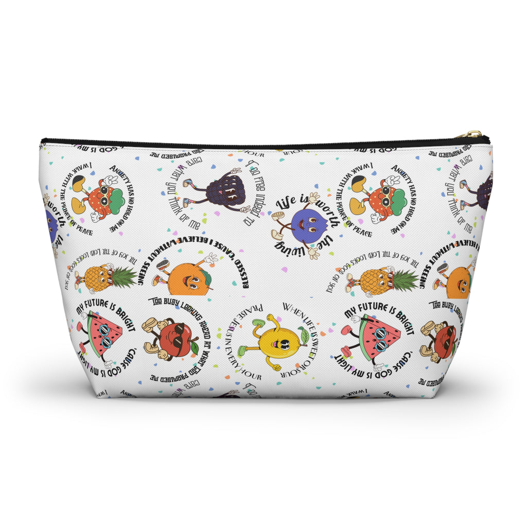 Fruitful Quotes Accessory Pouch — T-Bottom Bag