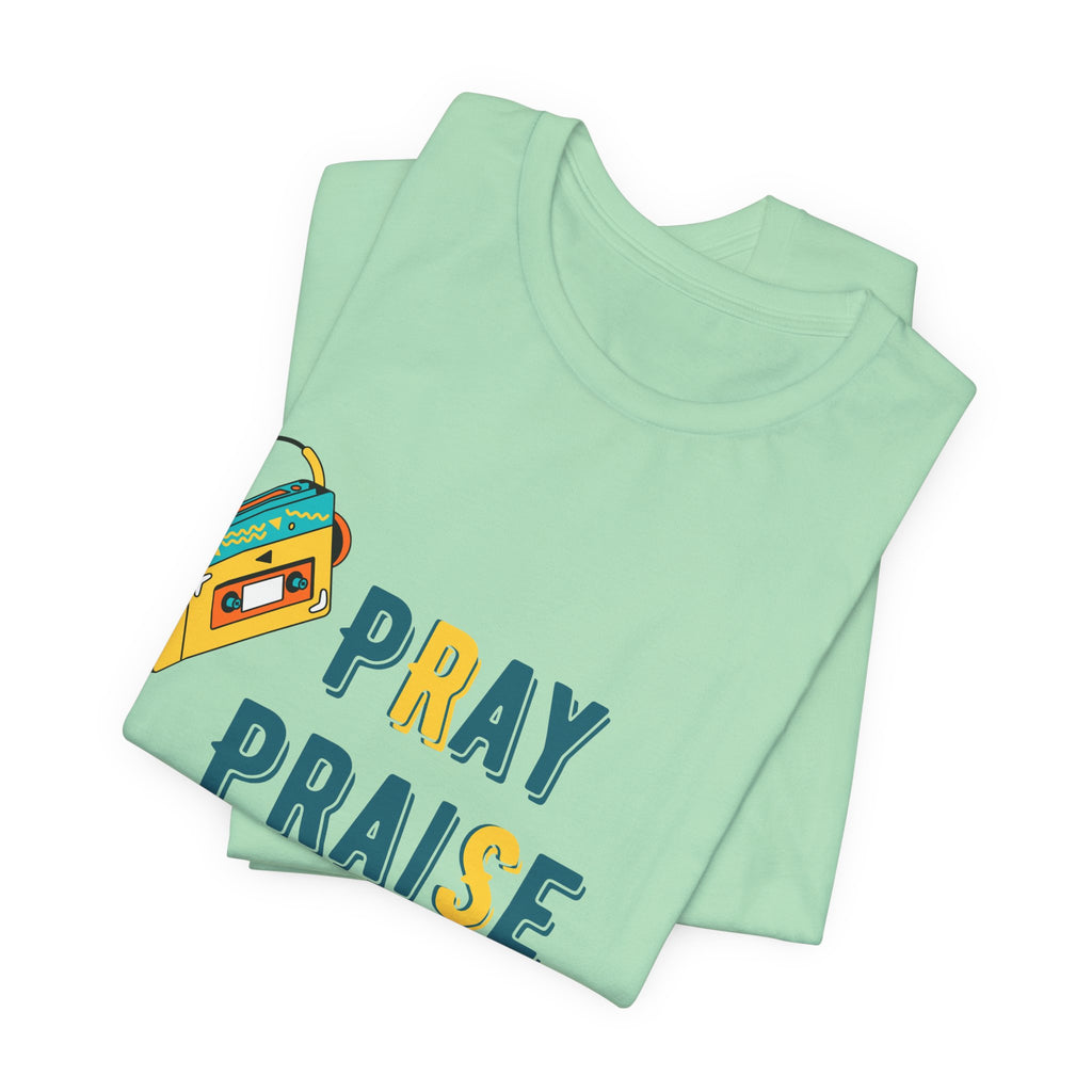 Men's Pray Praise Repeat T-Shirt — Vintage Boombox Christian Tee