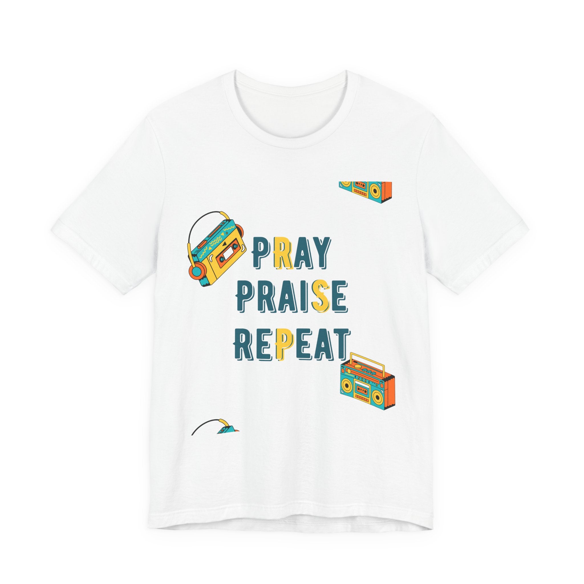 Pray Praise Repeat T-Shirt — Vintage Boombox Christian Tee