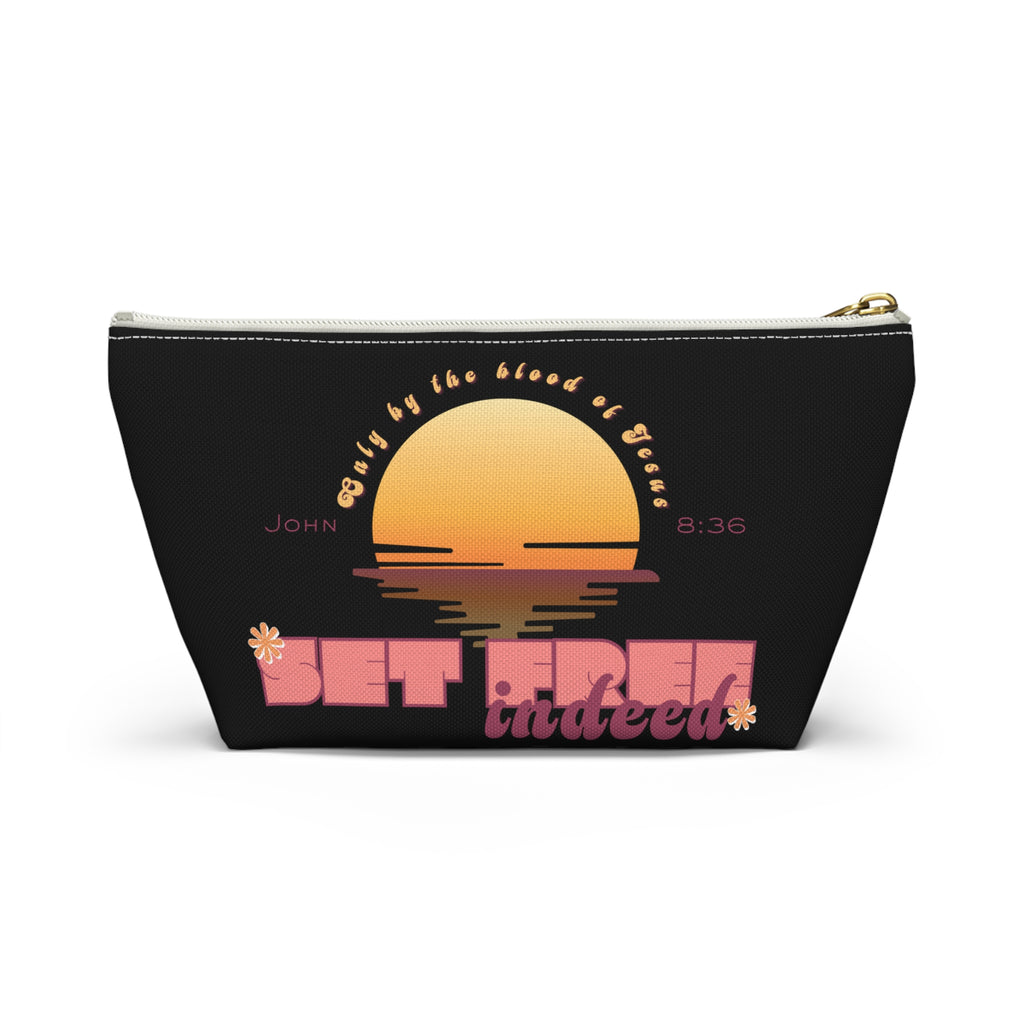 Women's 'Set free indeed'  — Sunset Accessory Pouch
