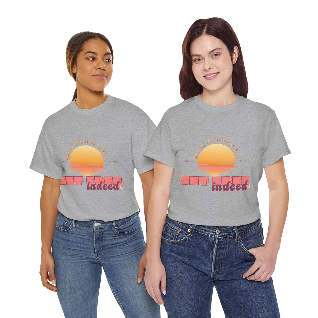 Women's 'Set free indeed' John 8:36- Heavy Cotton Tee
