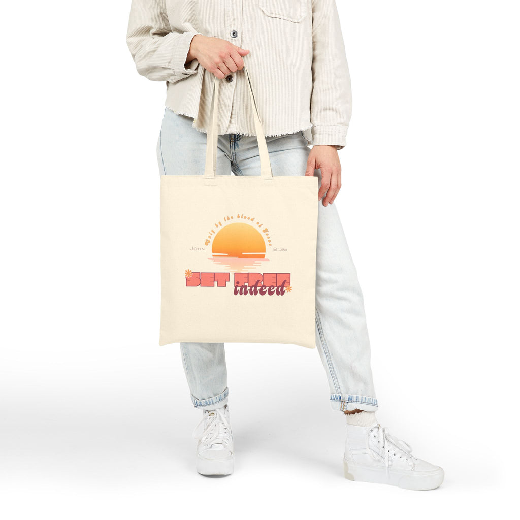 Womens'Tote 'Set free indeed'  Bag — Retro Sunset