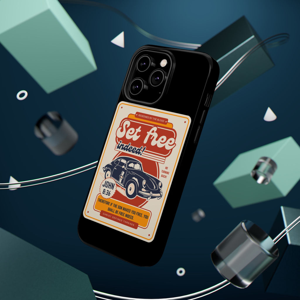 Men's 'Set free indeed' Vintage Graphic Phone Case — Magnetic Impact-Resistant