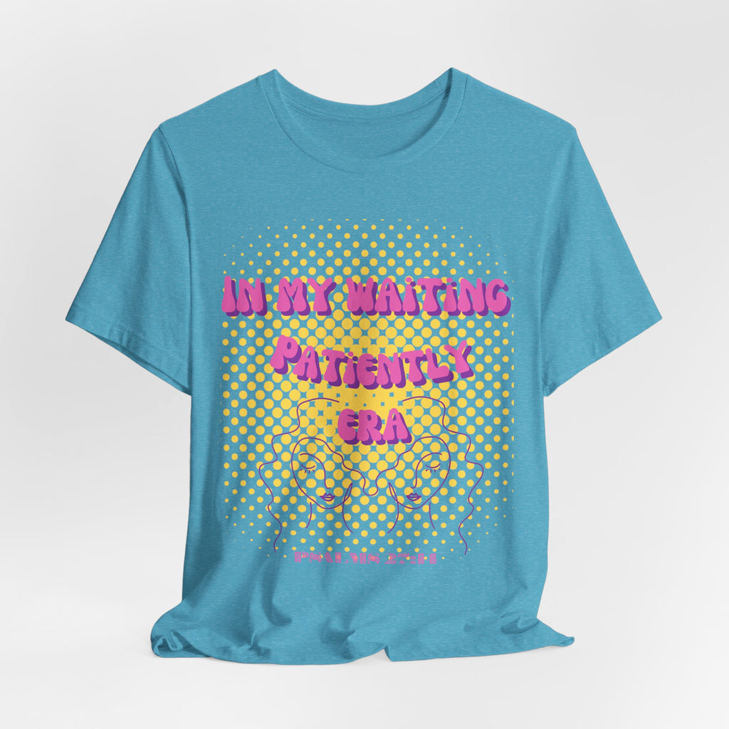 Women's 'In my Waiting Patiently Era' Tee - Yellow Graphic Jersey Short Sleeve