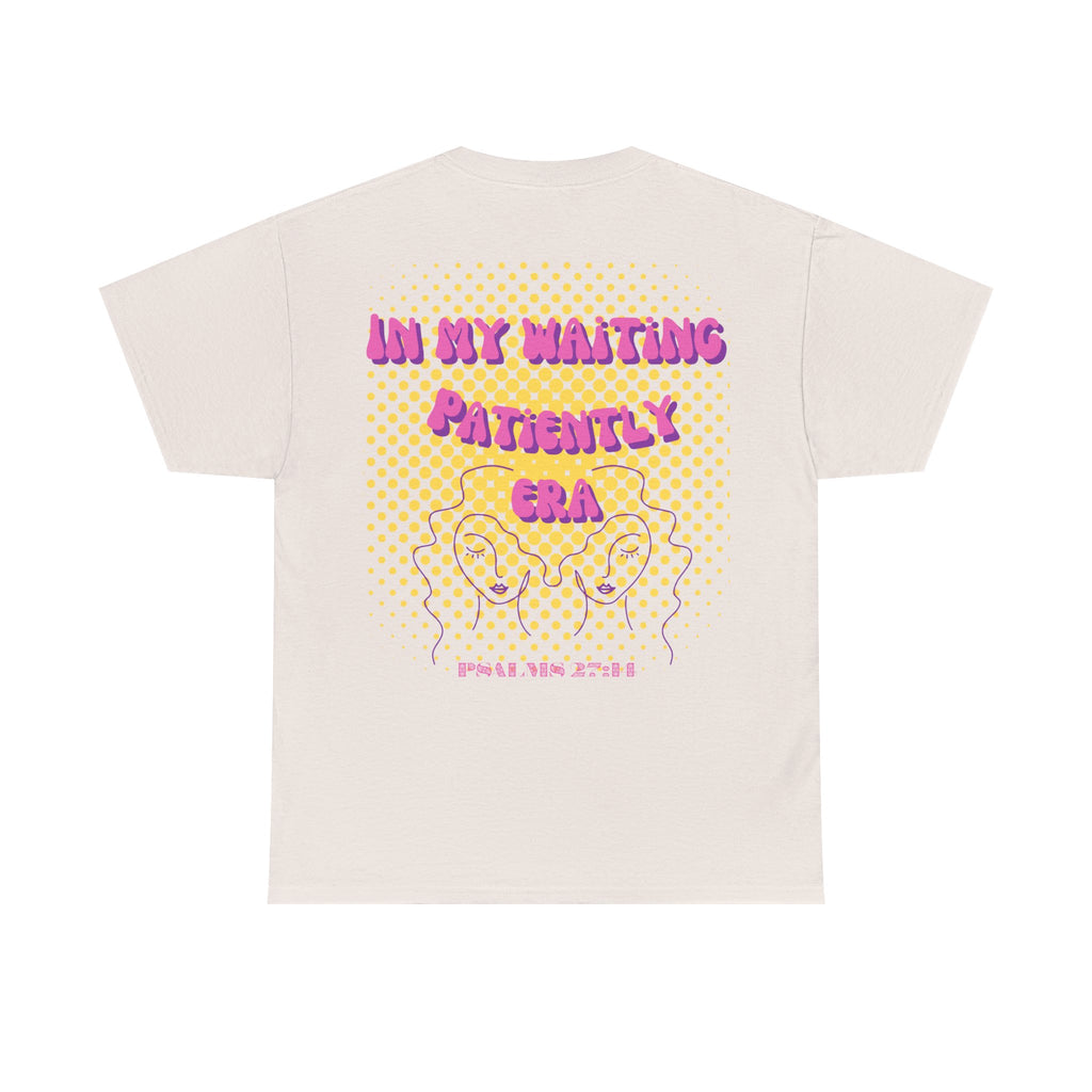 Women's 'In my Waiting Patiently Era' Tee - Yellow Graphic Jersey Short Sleeve