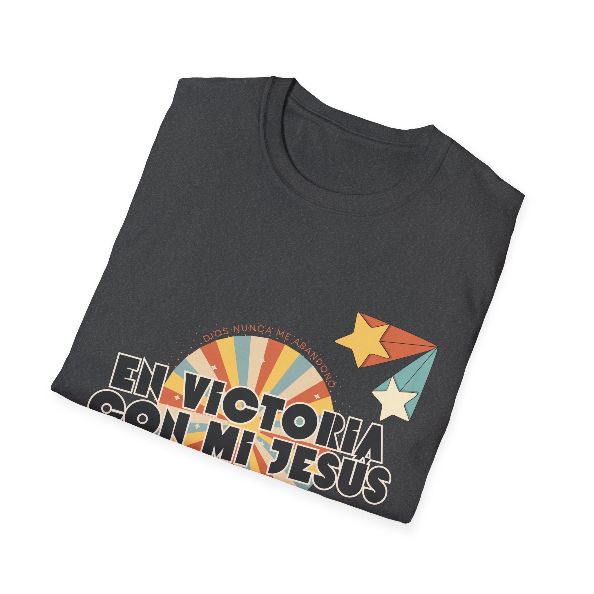 Camisa “En Victoria con mi Jesús” Varones Estilo Retro Sunrise