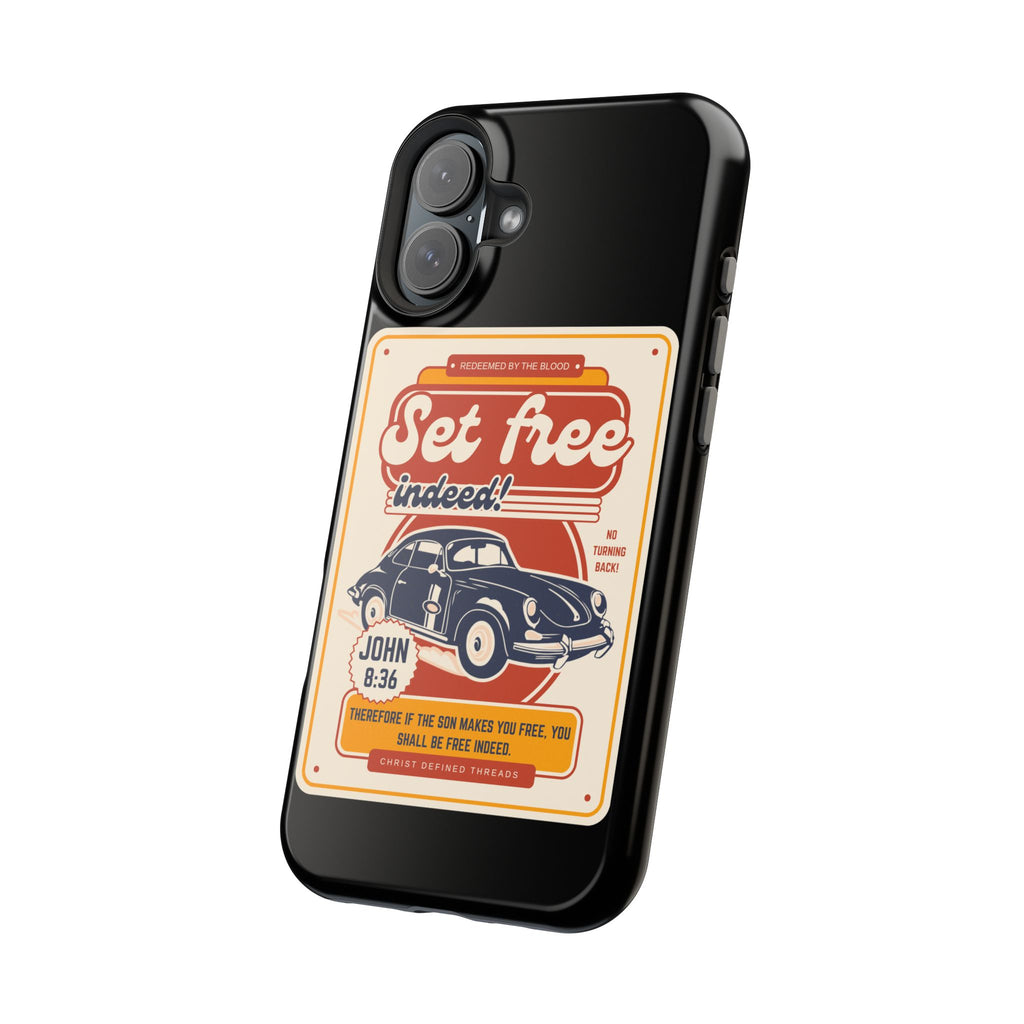 Men's 'Set free indeed' Vintage Graphic Phone Case — Magnetic Impact-Resistant