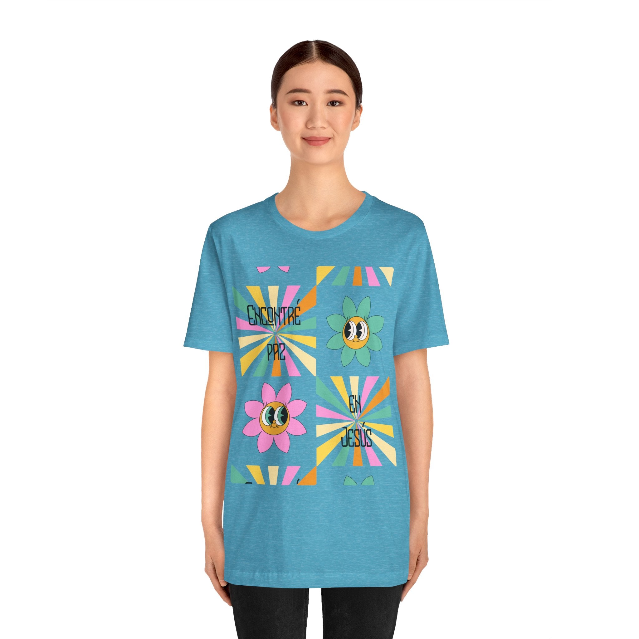 Woman's Spanish "Encontré paz en Jesús"- Camisa Retro Español